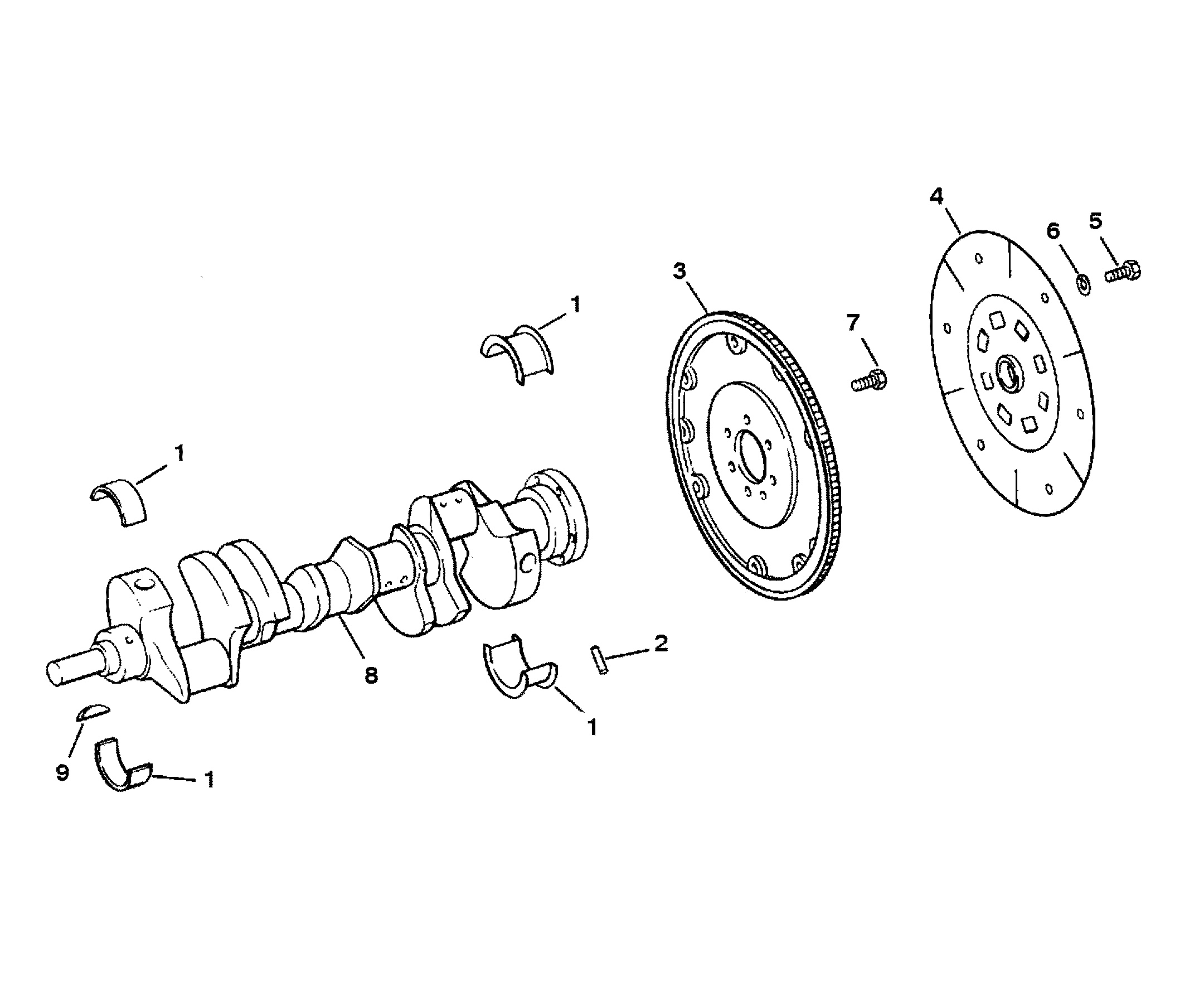 CRANKSHAFT AND FLYWHEEL