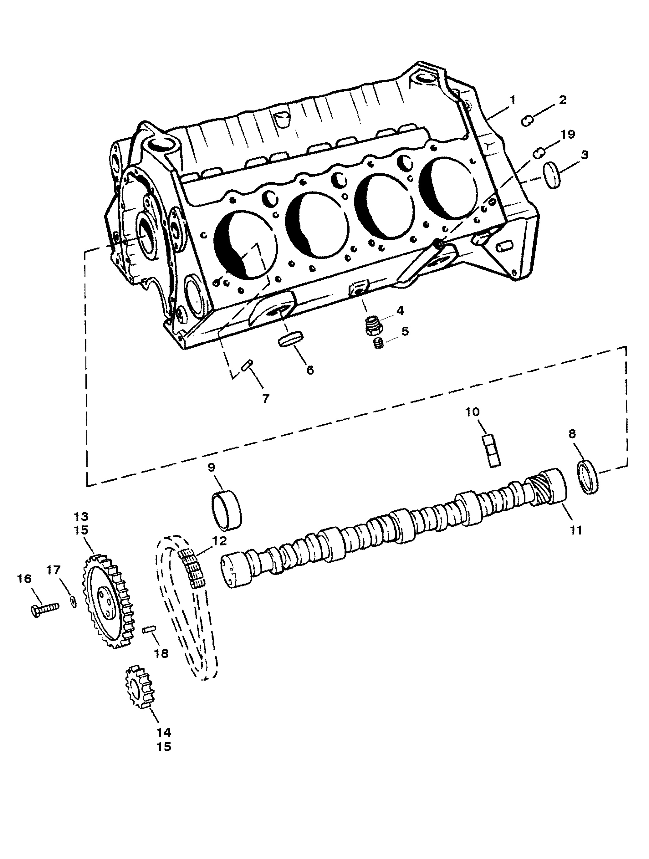 CYLINDER BLOCK AND CAMSHAFT