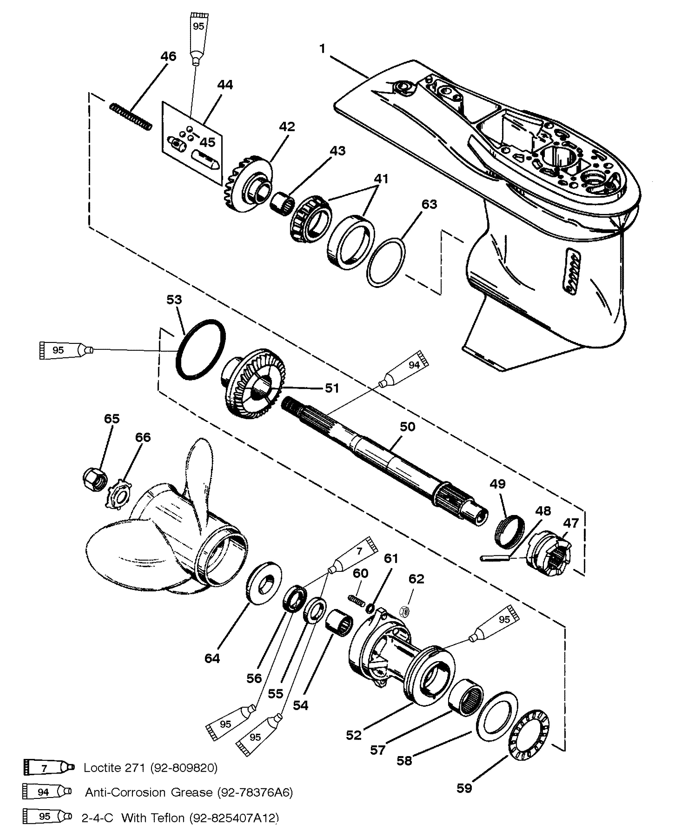 GEAR HSG(PROP SHAFT)(60 SEA MARA BIG FOOT, 3 JAW REV. CLUTCH
