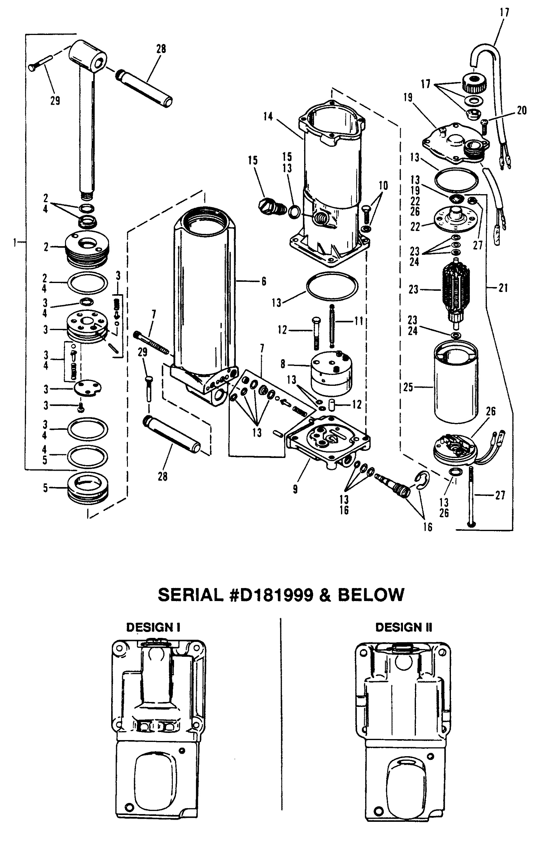 COMPONENTI DEL POWER TRIM (S N 0D181999 E SOTTO)