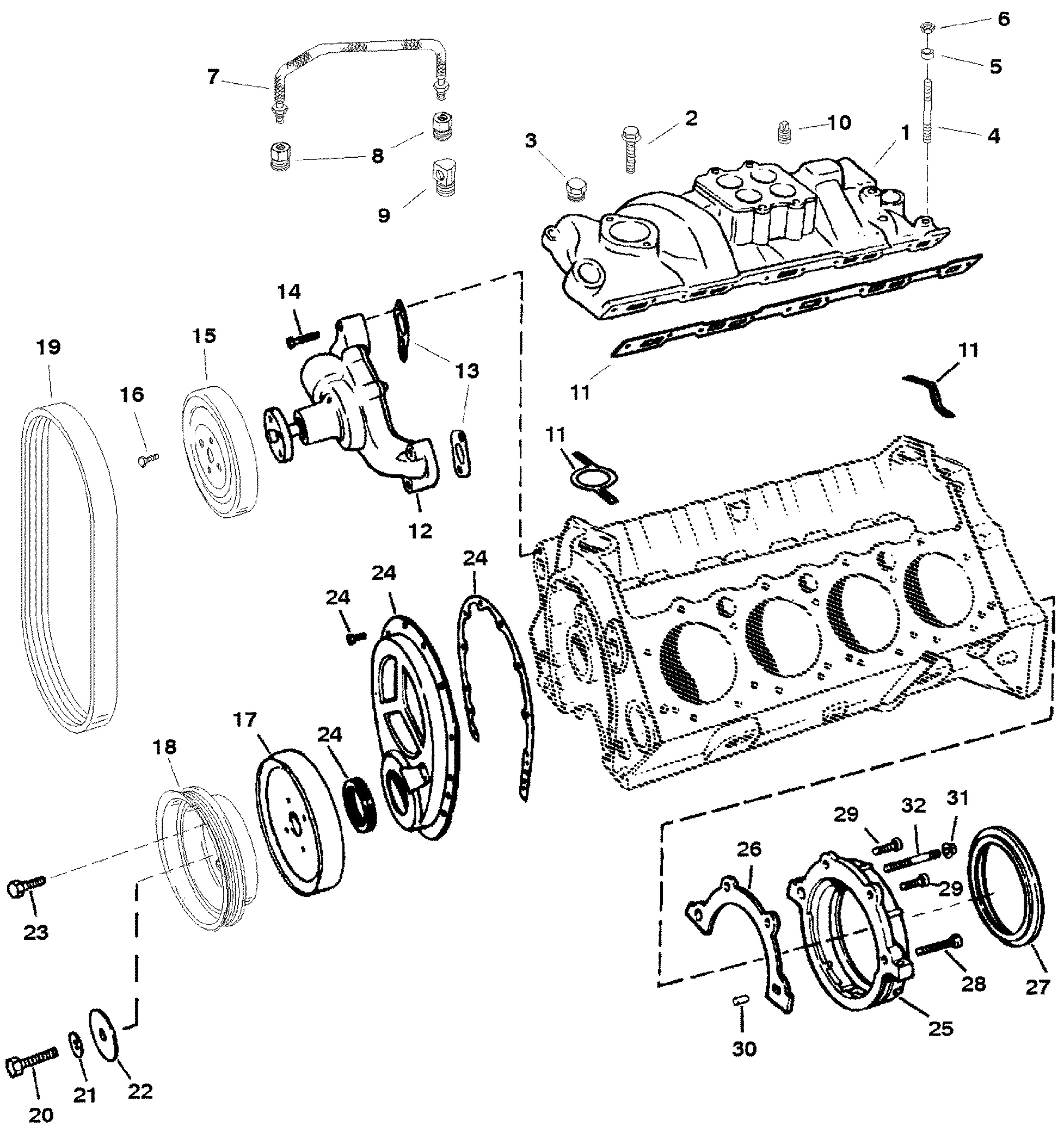 INTAKE MANIFOLD AND FRONT COVER