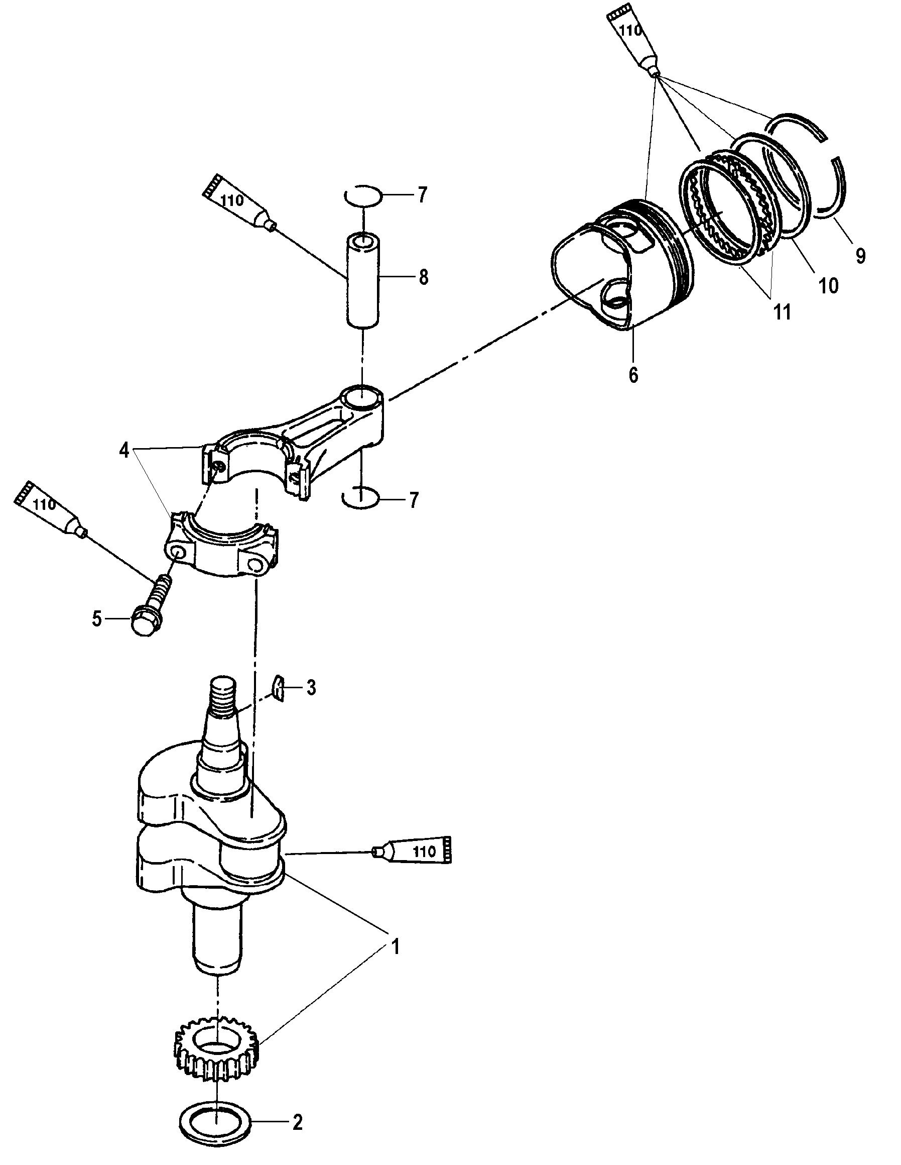 Crankshaft, Piston and Connecting Rods