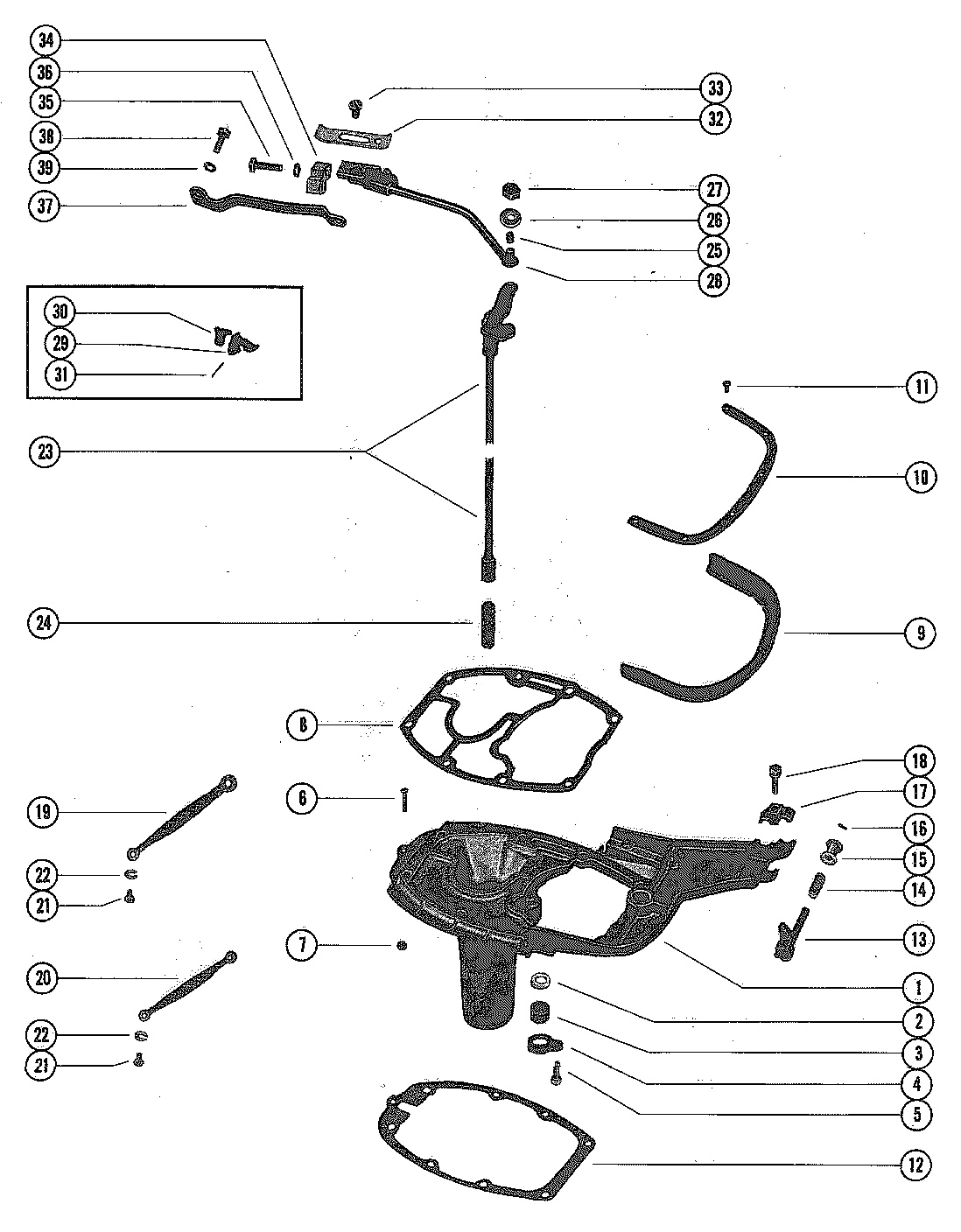 EXHAUST EXTENSION PLATE AND SHIFT LINKAGE