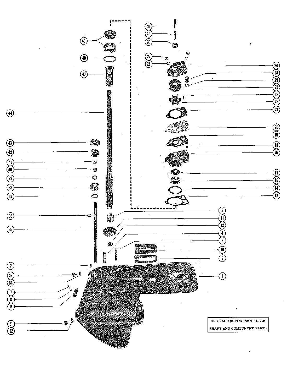 GEAR HOUSING ASSEMBLY, COMPLETE (PAGE 1)