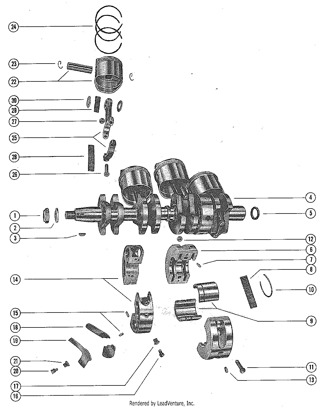 CRANKSHAFT, PISTON AND CONNECTING ROD
