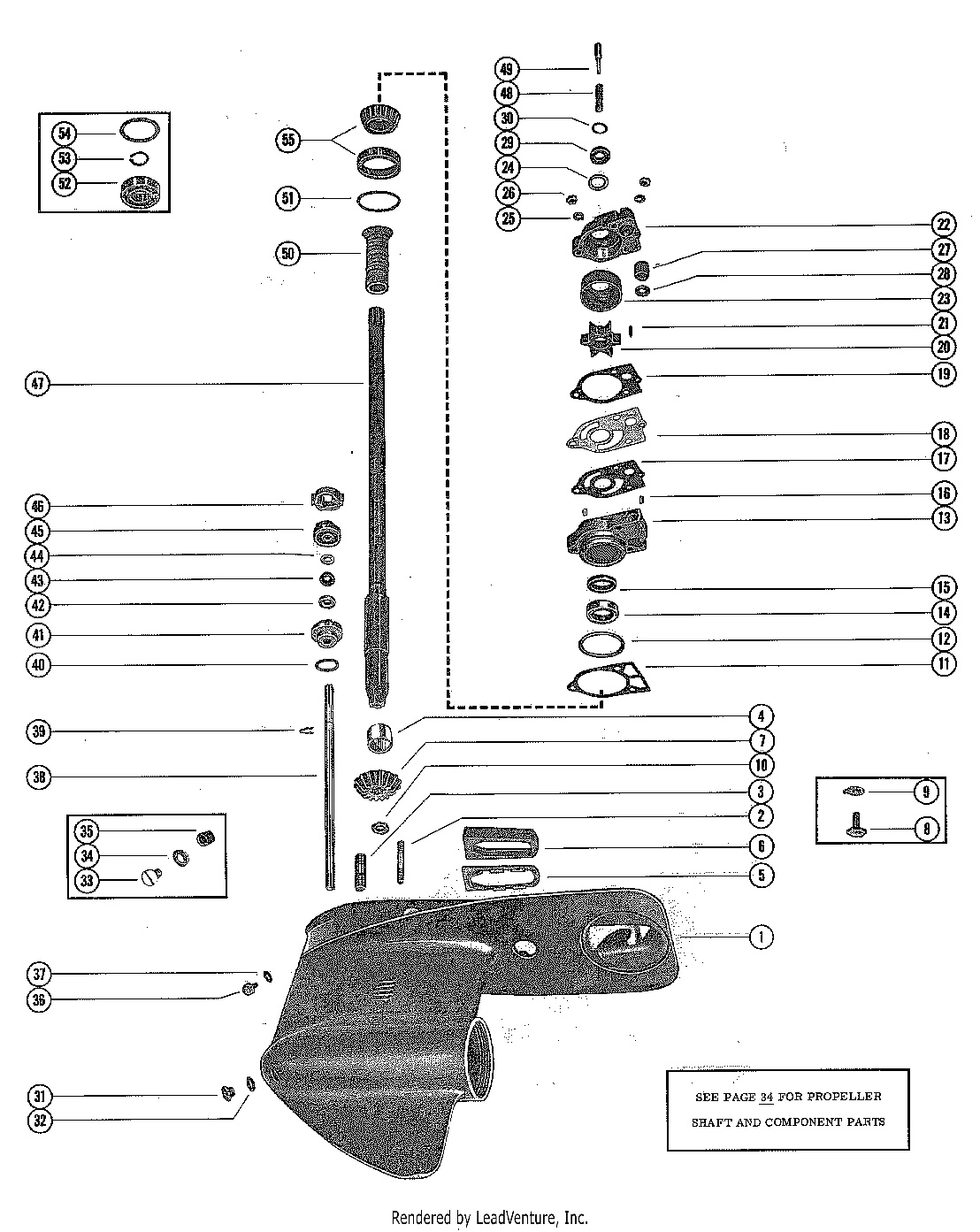 GEAR HOUSING ASSEMBLY, COMPLETE (PAGE 1)