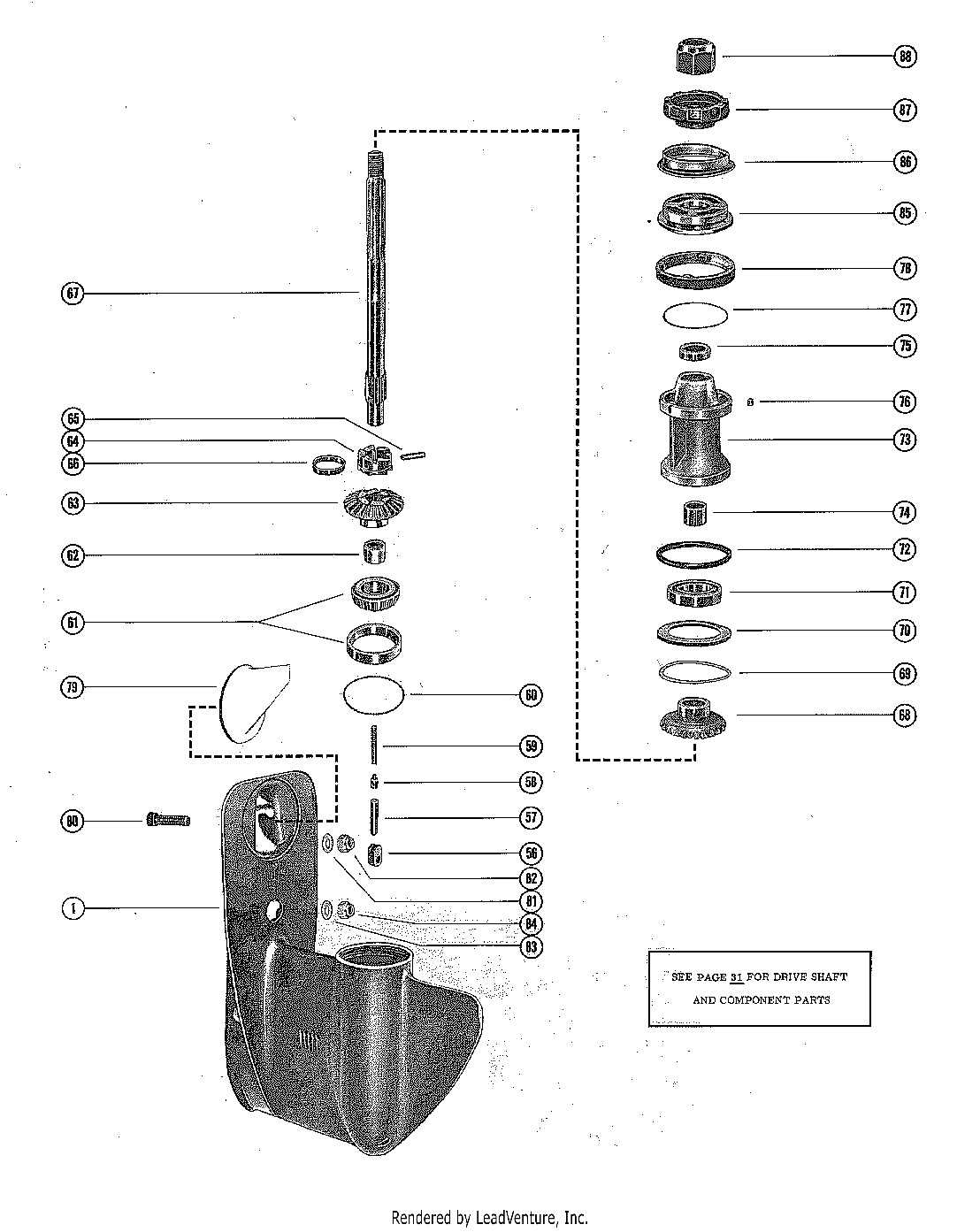 GEAR HOUSING ASSEMBLY, COMPLETE (PAGE 2)