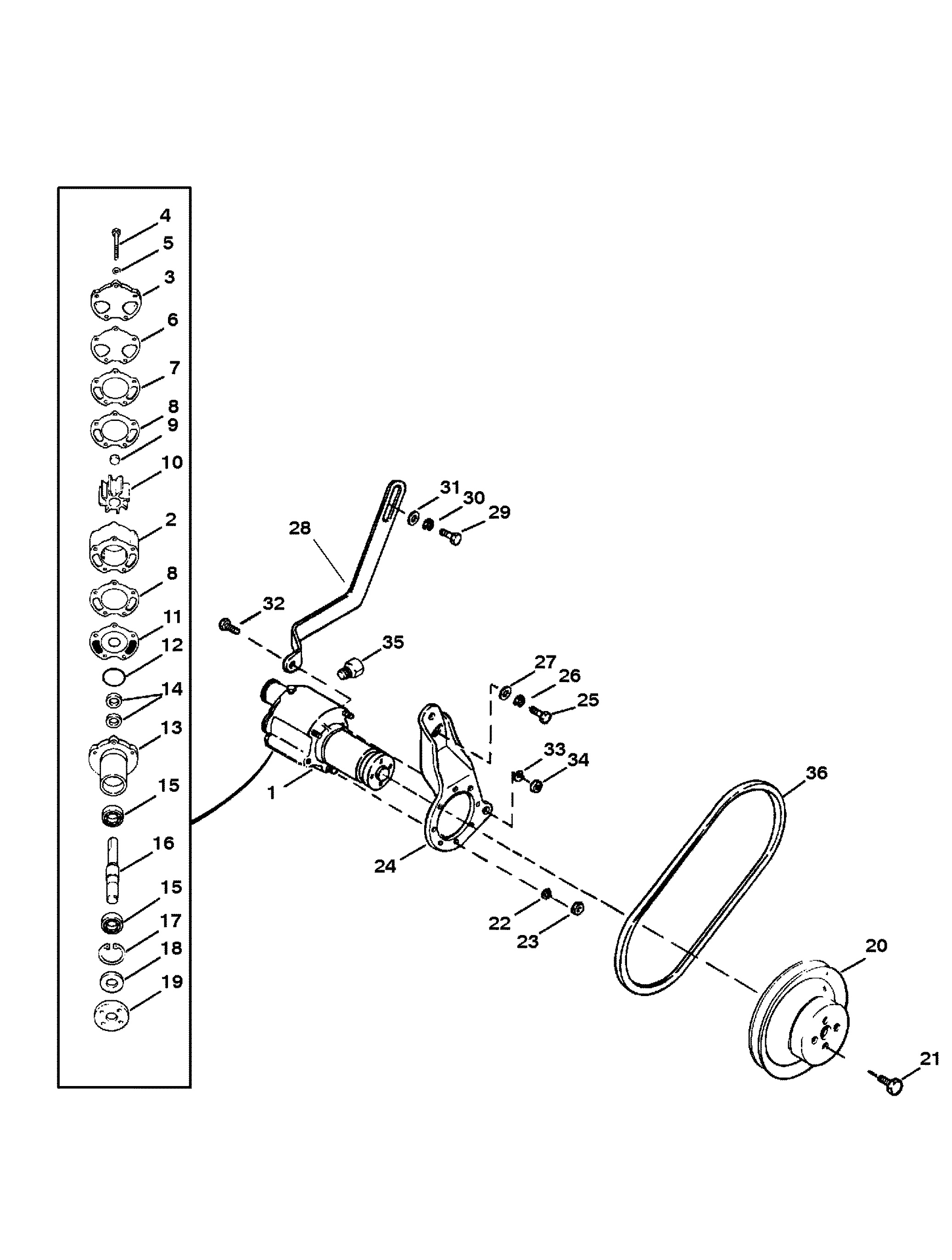 SEA WATER PUMP ASSEMBLY (BRAVO ENGINES)
