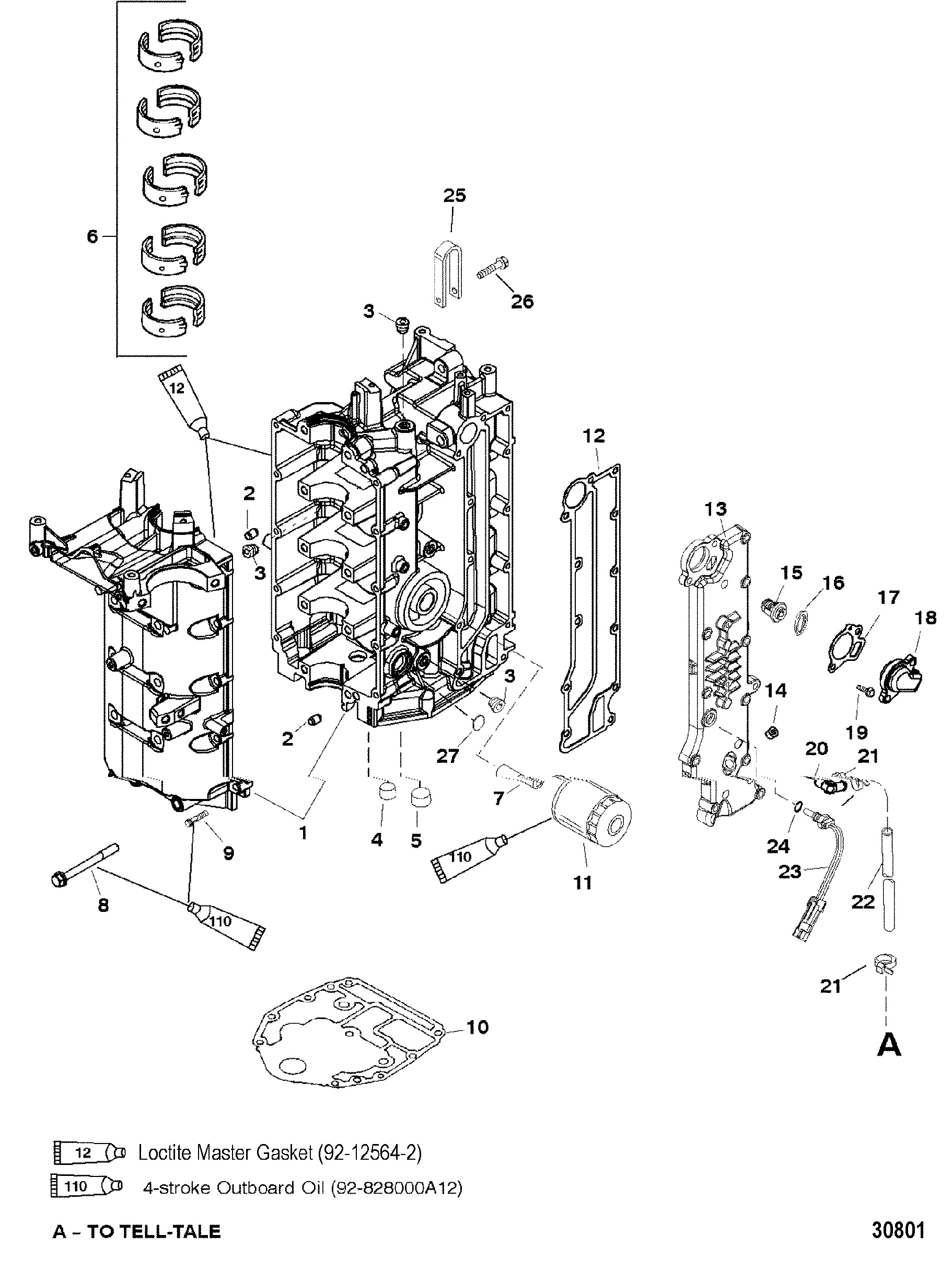 CYLINDER BLOCK AND CRANKCASE