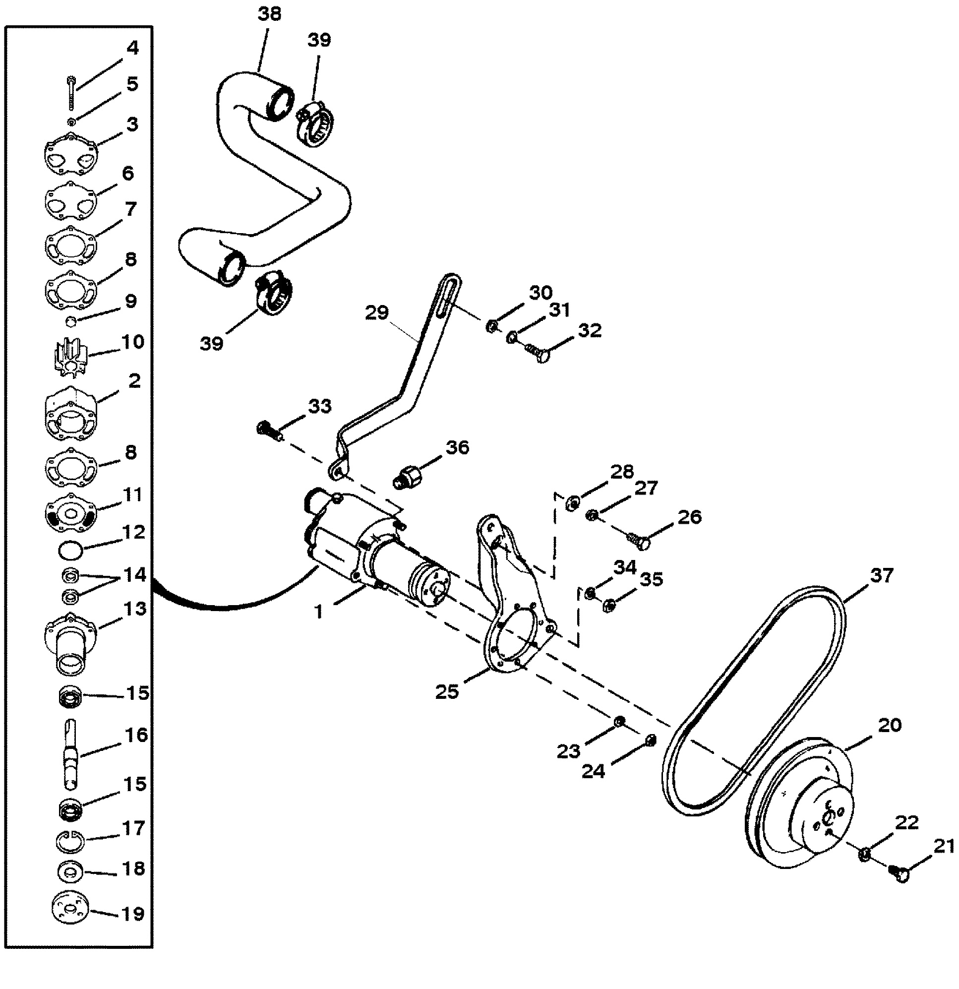 SEA WATER PUMP ASS'Y(CLOSED COOLING SYS JACKSHAFT MDLS)