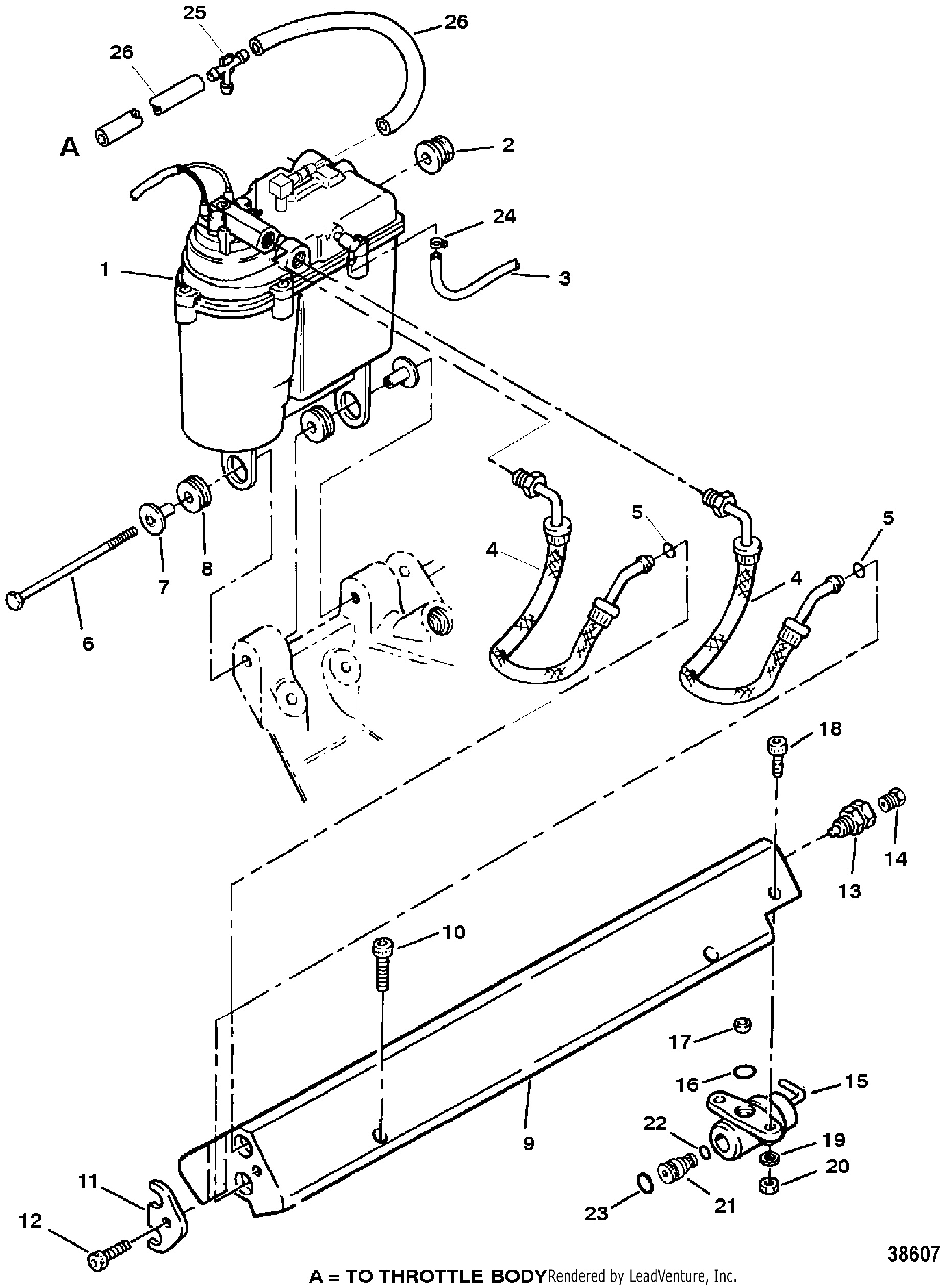 VAPOR SEPARATOR TANK AND FUEL RAIL
