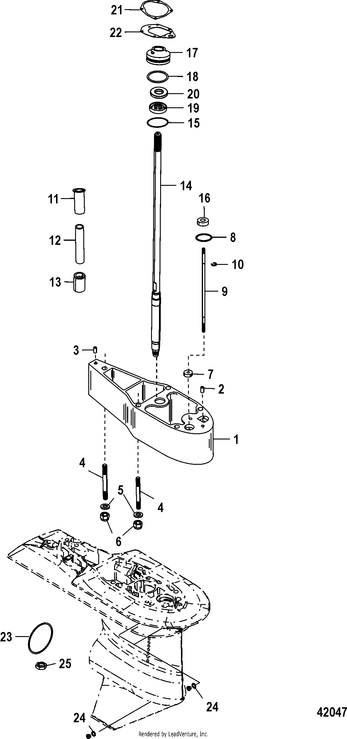 Kit d'extension - 2,5 pouces, boîtier d'arbre de transmission (879150A88)