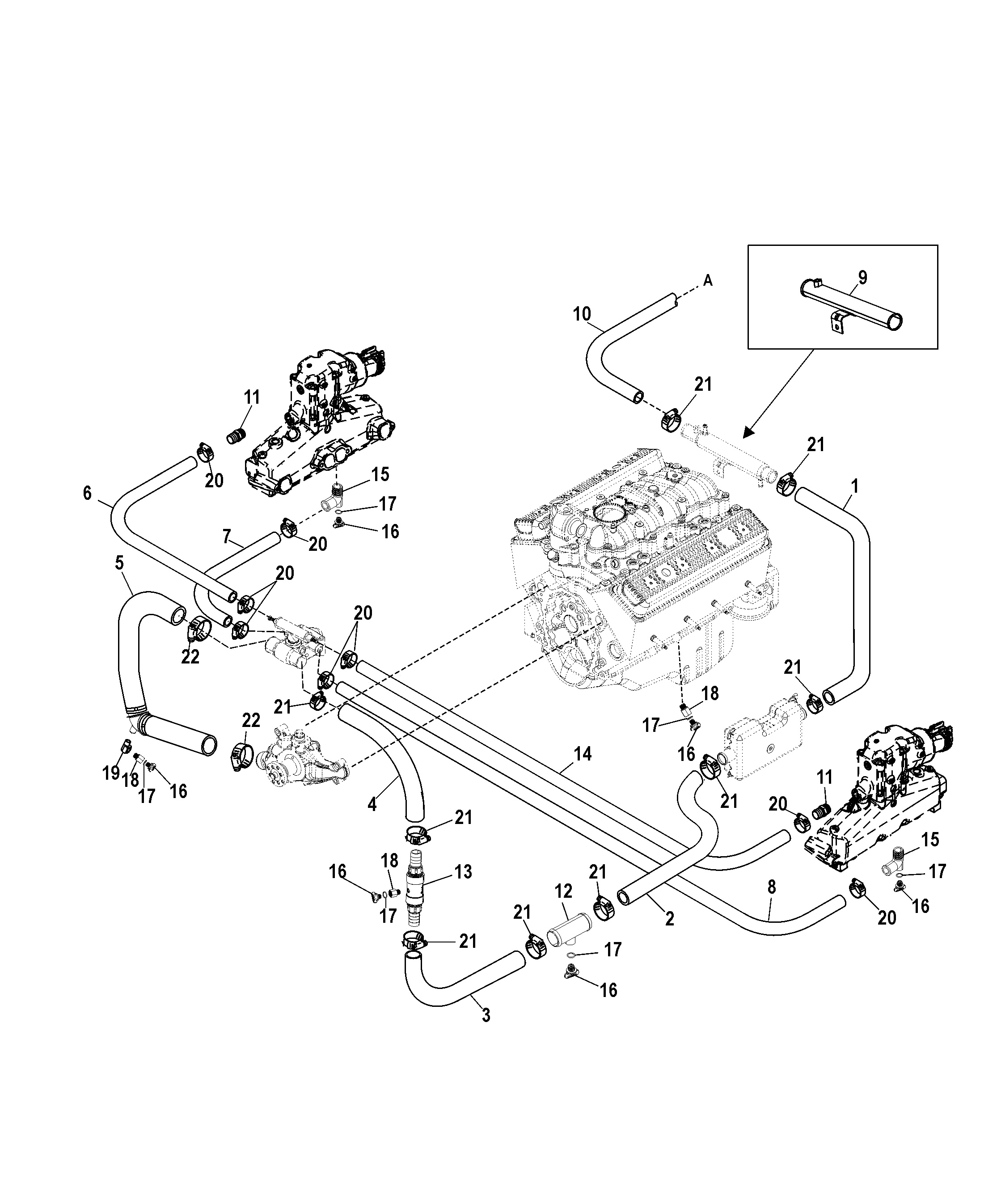 Standard Cooling System - ALPHA, 7 Point Drain
