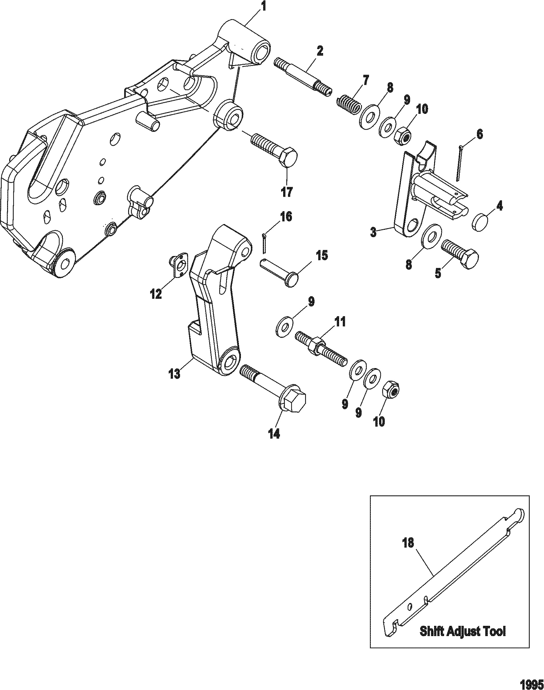 Shift Bracket(Bravo Engines)(SN-0M659999 and Below)
