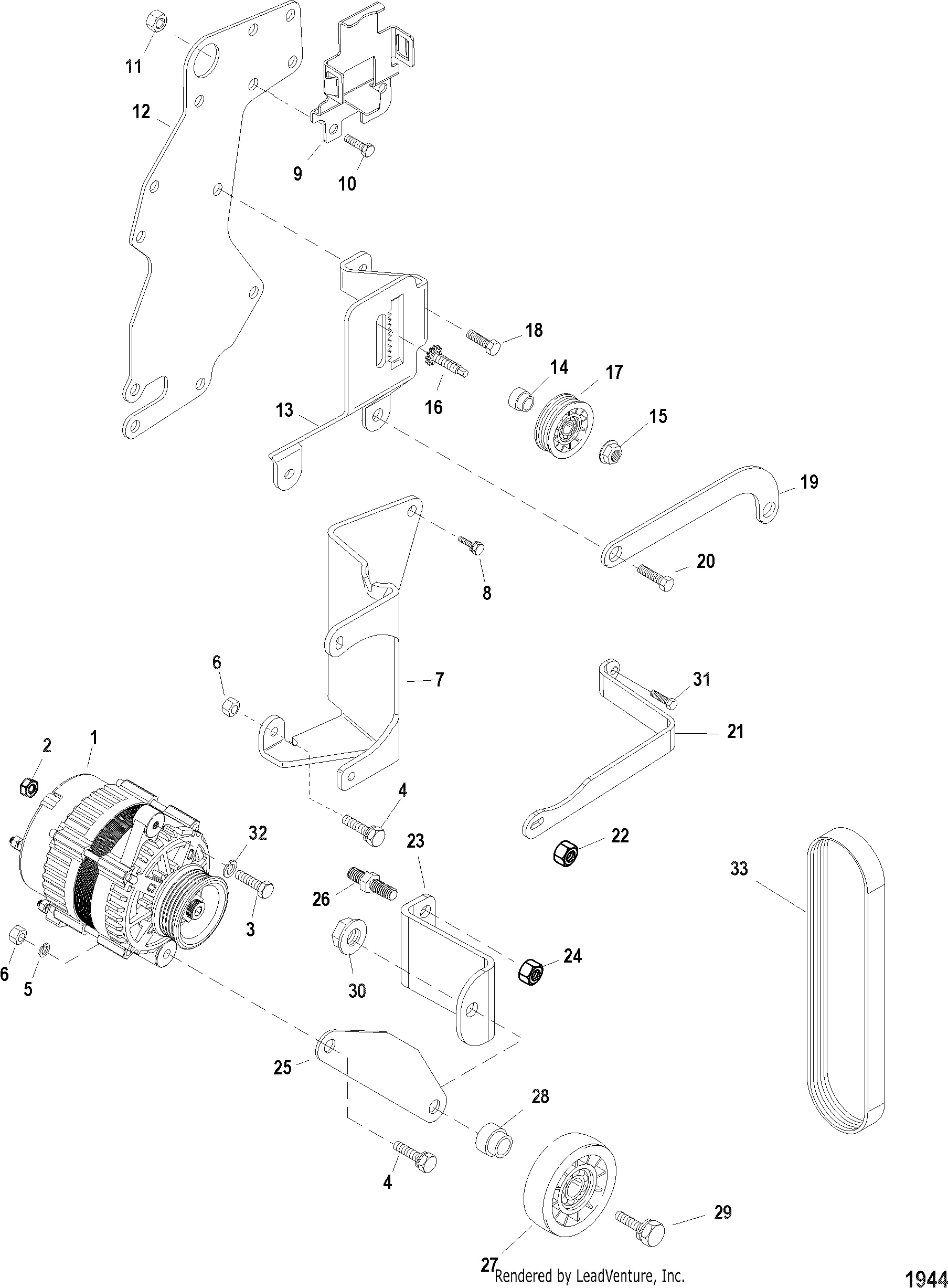 Alternator And Brackets(Delco)