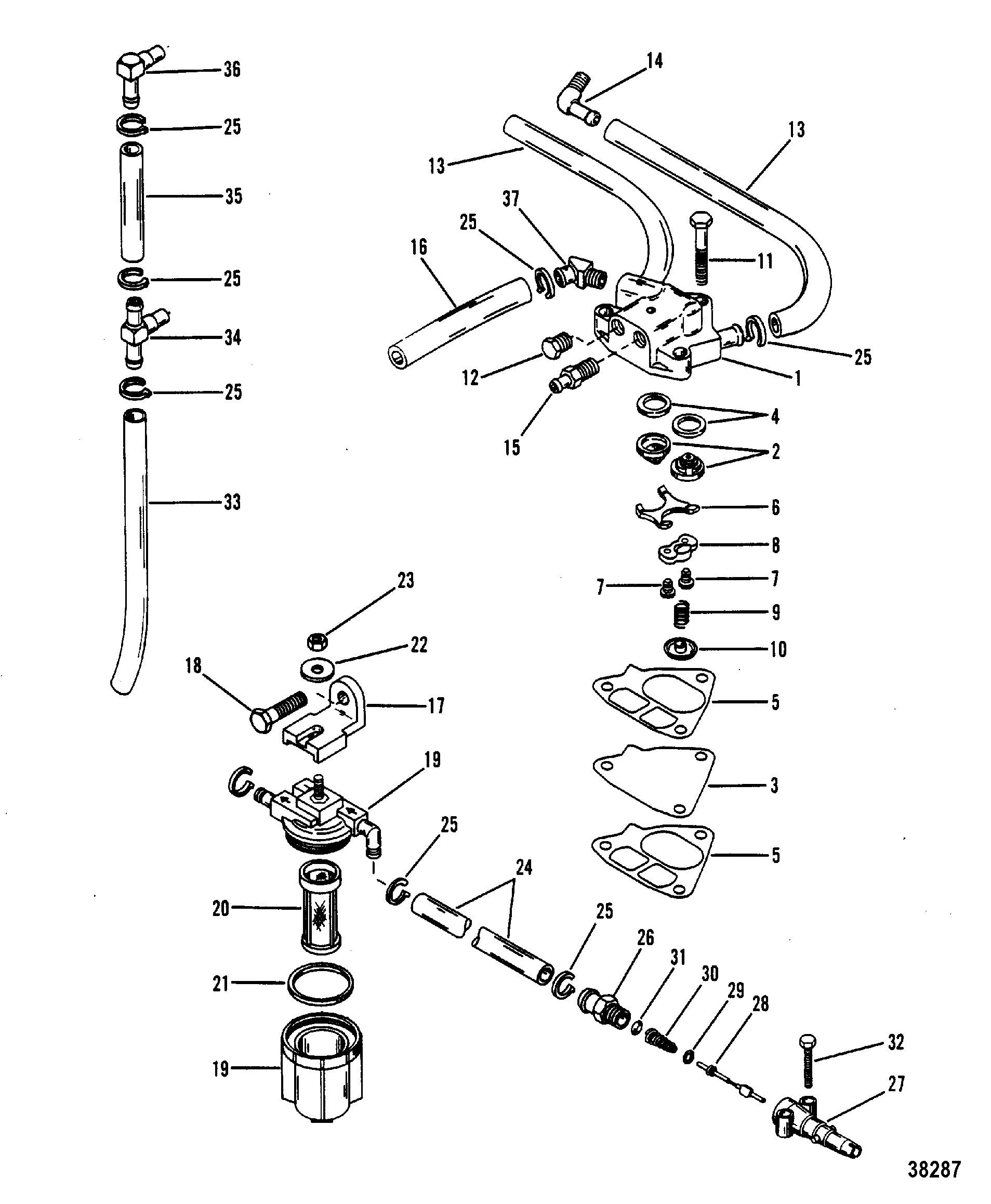 FUEL PUMP, FUEL FILTER AND FUEL LINES