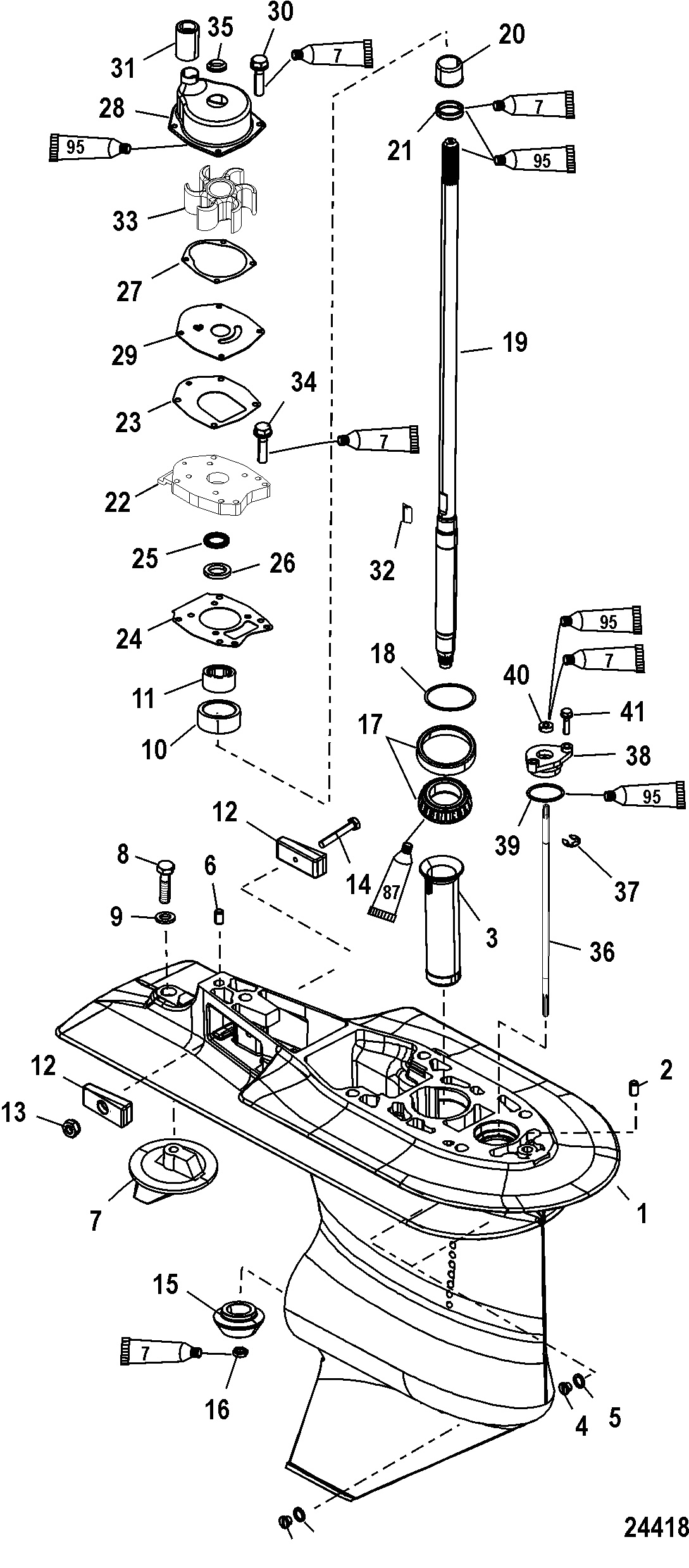 Gear Housing, Driveshaft - 2.33 1 Gear Ratio