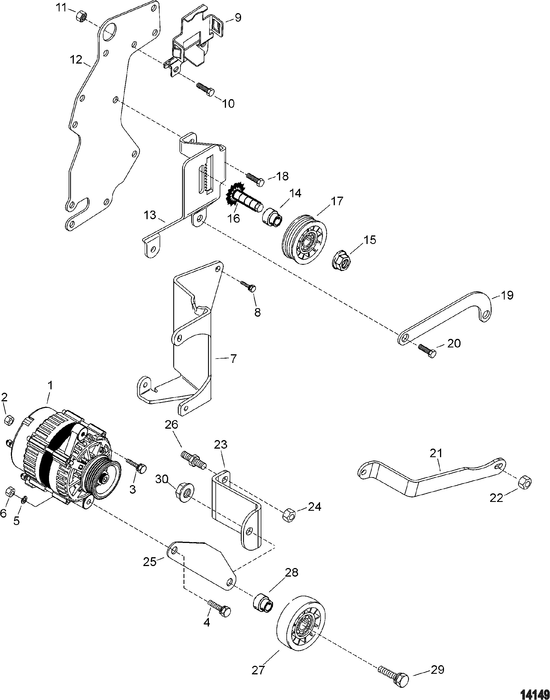 Alternator And Brackets(Delco)