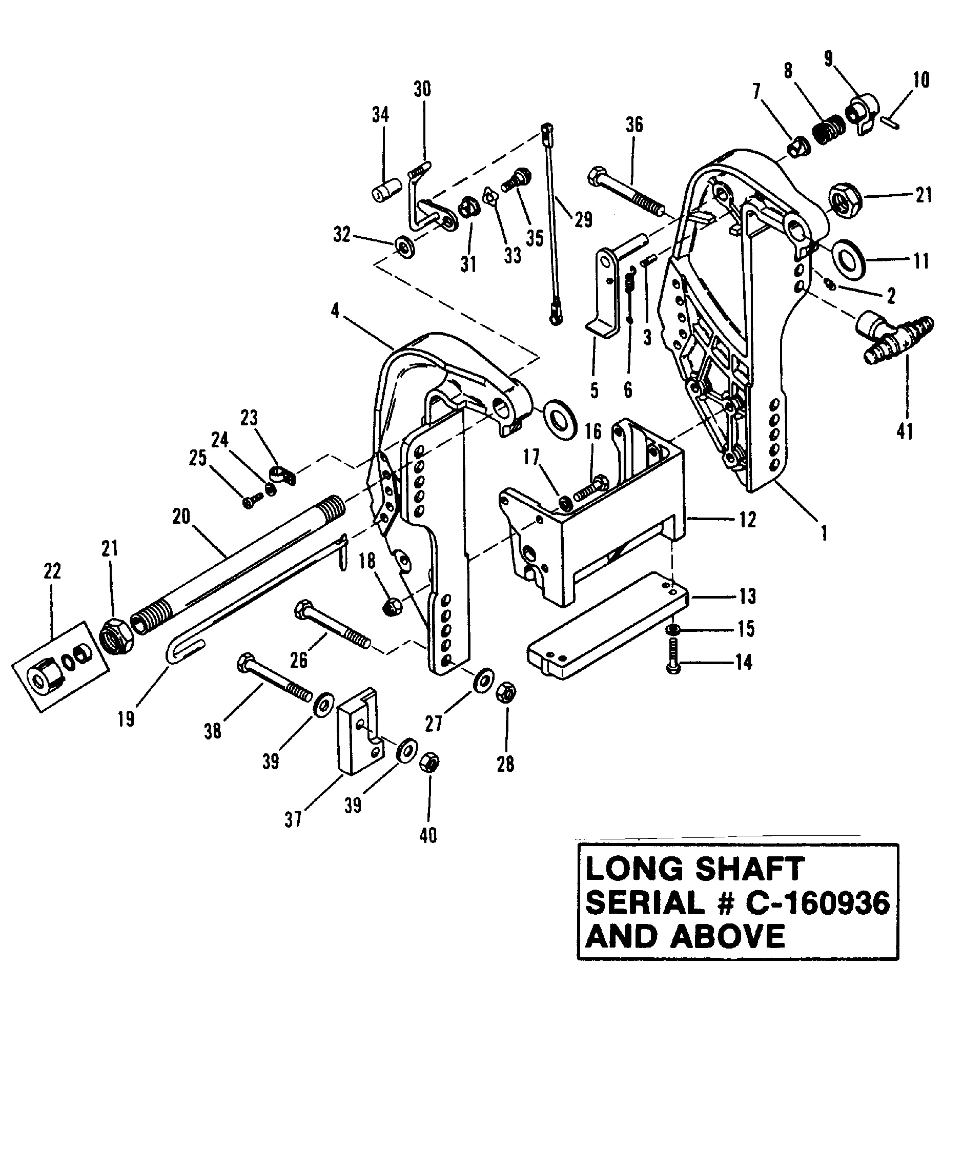 Transom Bracket(Long Shaft S N-0C160936 & Up)