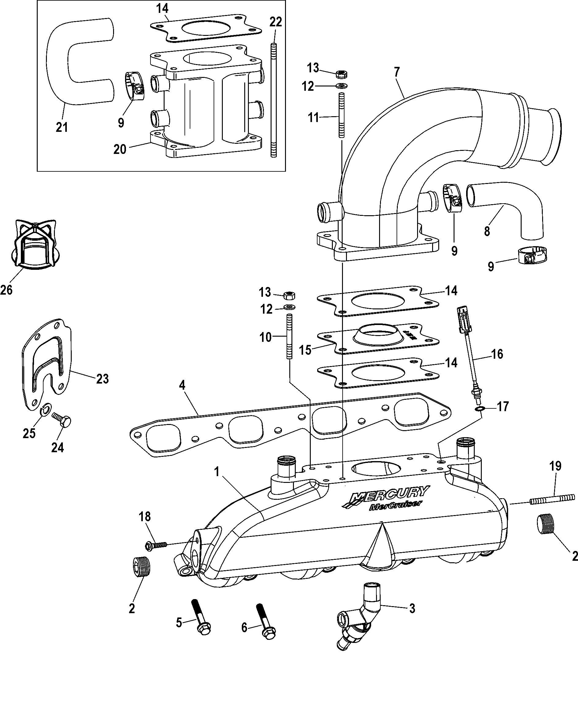 Exhaust Manifold, Elbow and Riser