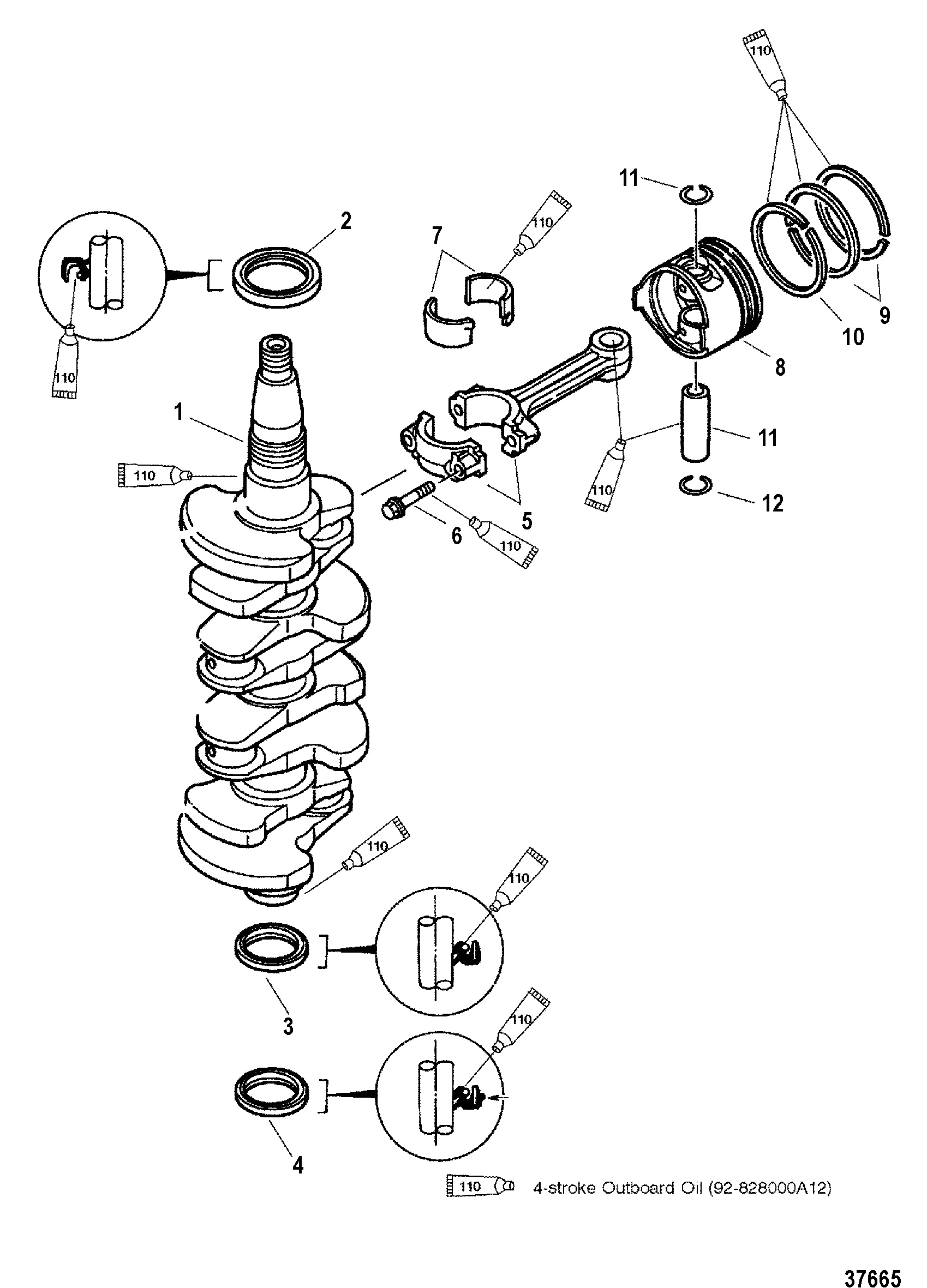 CRANKSHAFT, PISTON AND CONNECTING ROD
