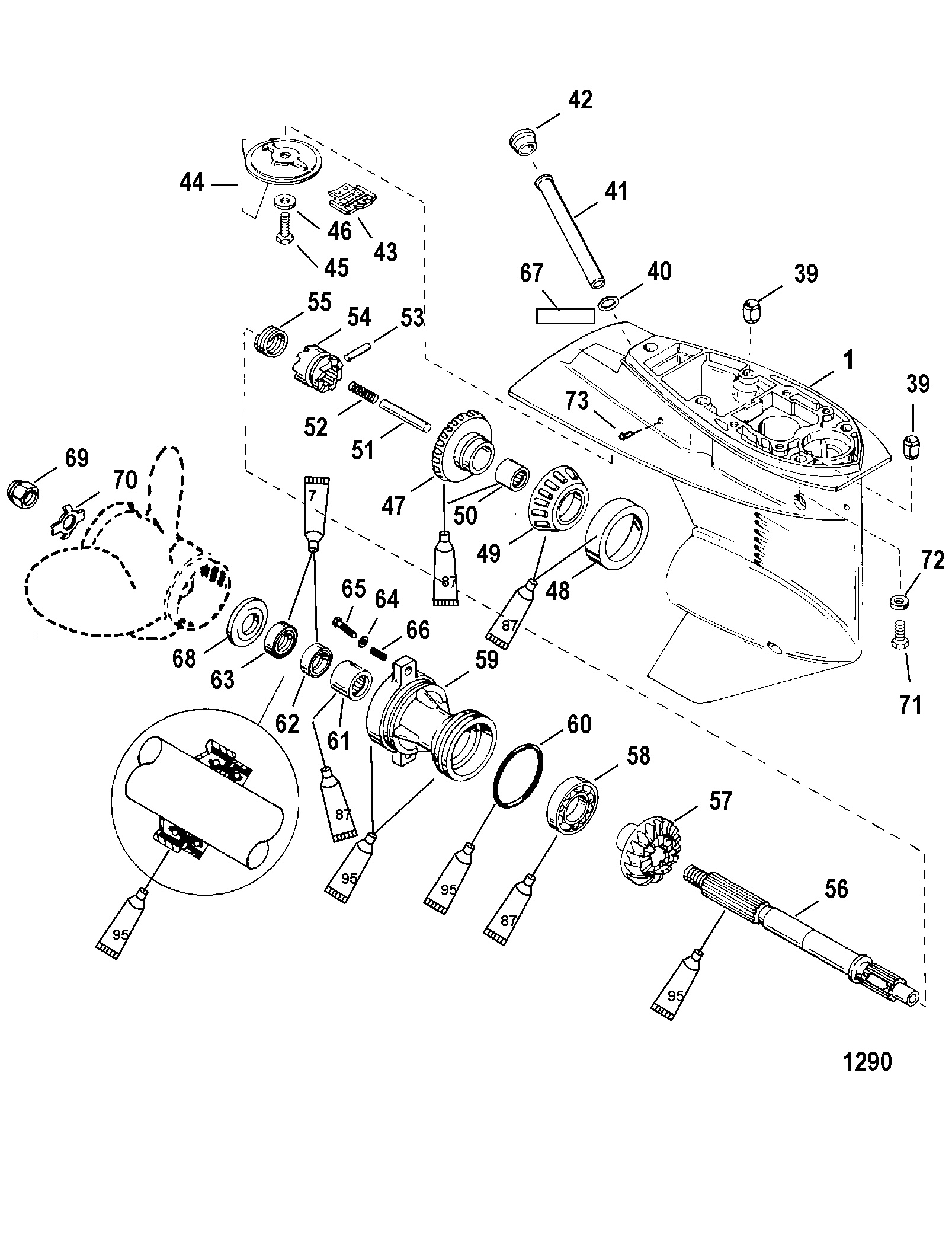 Gear Housing, Propeller Shaft - 1.83 1 GearRatio-Non Bigfoot