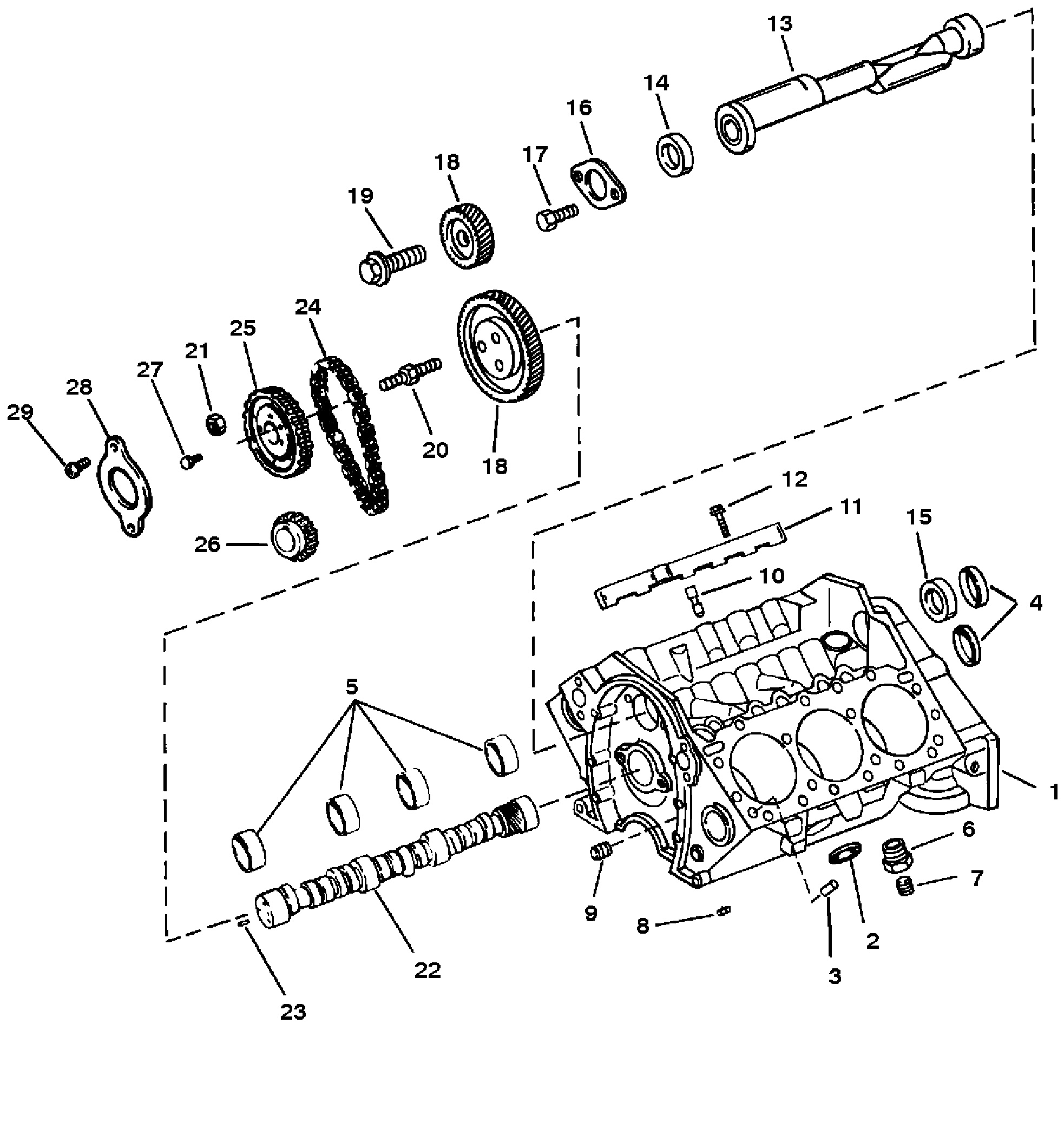 CYLINDER BLOCK AND CAMSHAFT