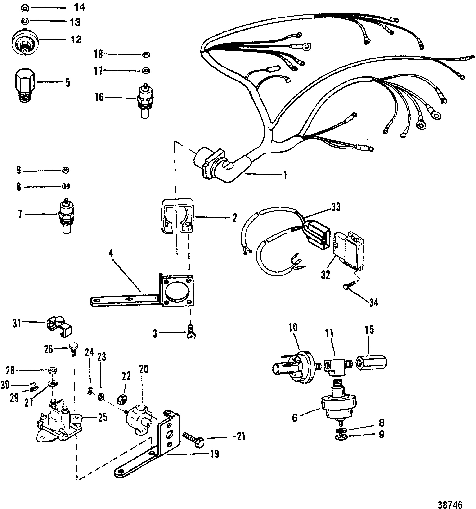 WIRING HARNESS AND ELECTRICAL COMPONENTS