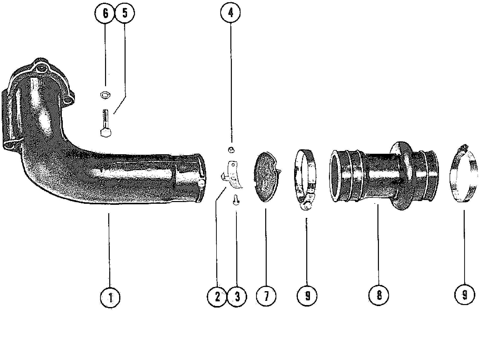 Ensemble de coude d'échappement (MCM)