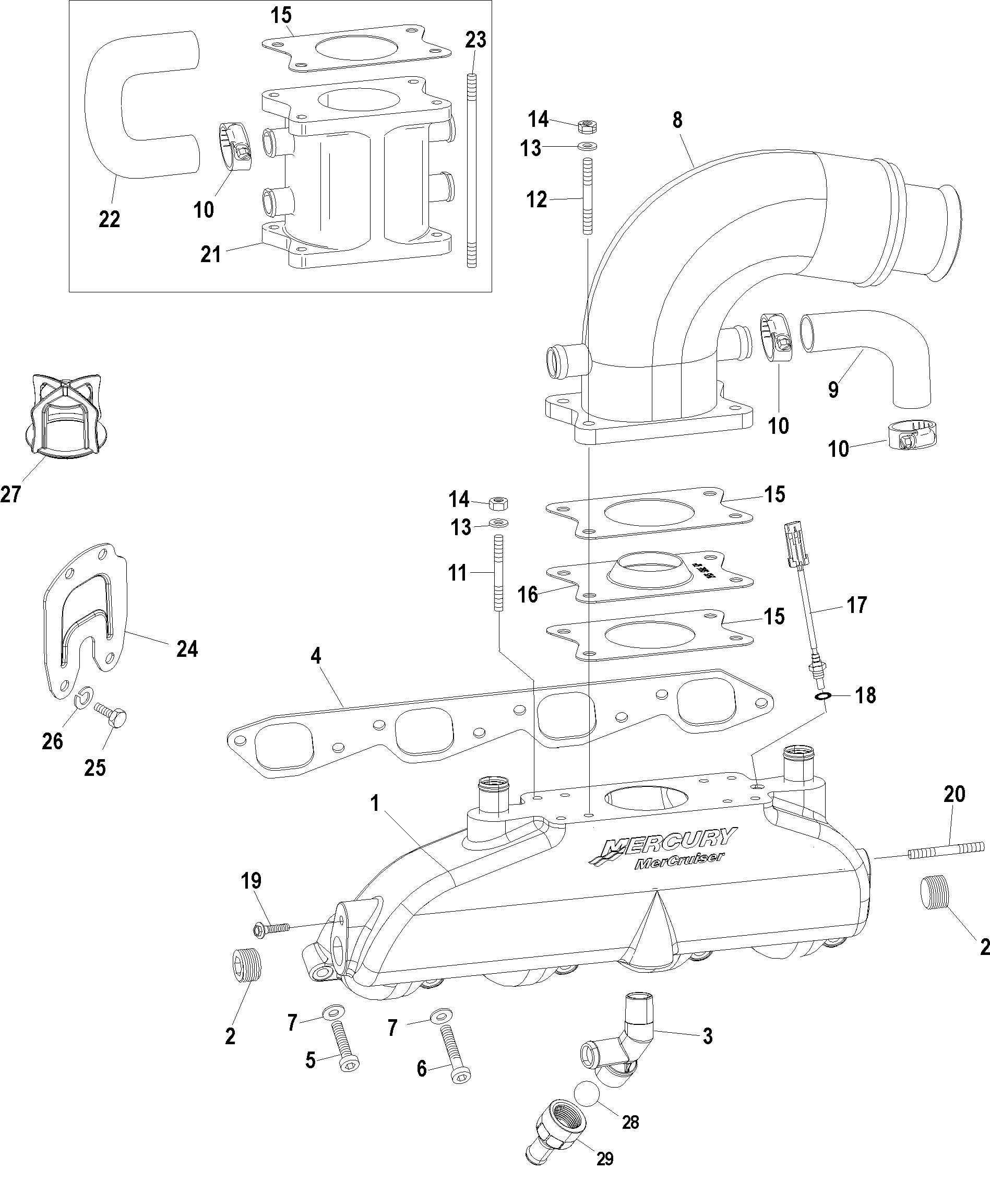Exhaust Manifold, Elbow and Riser