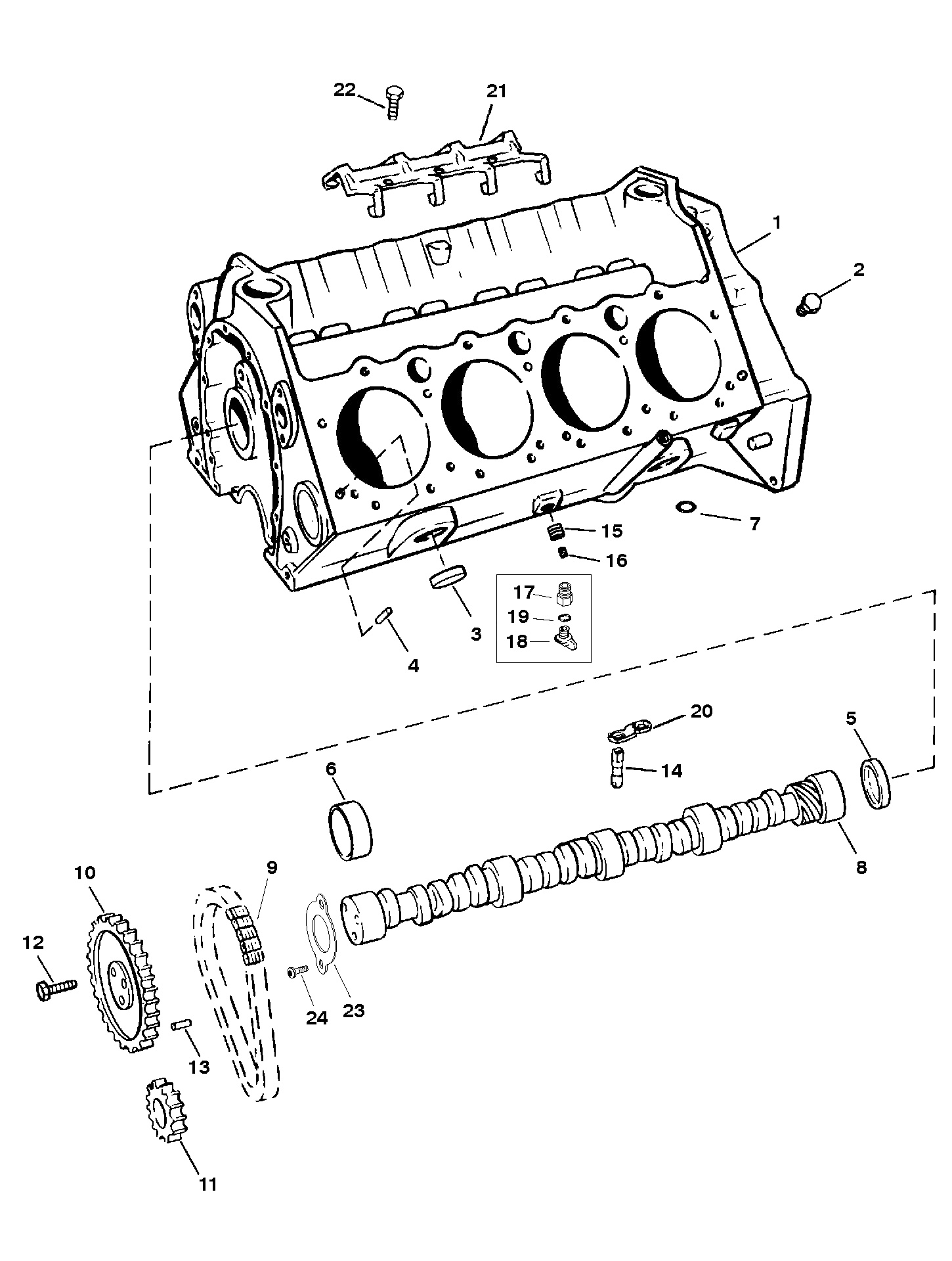 CYLINDER BLOCK AND CAMSHAFT