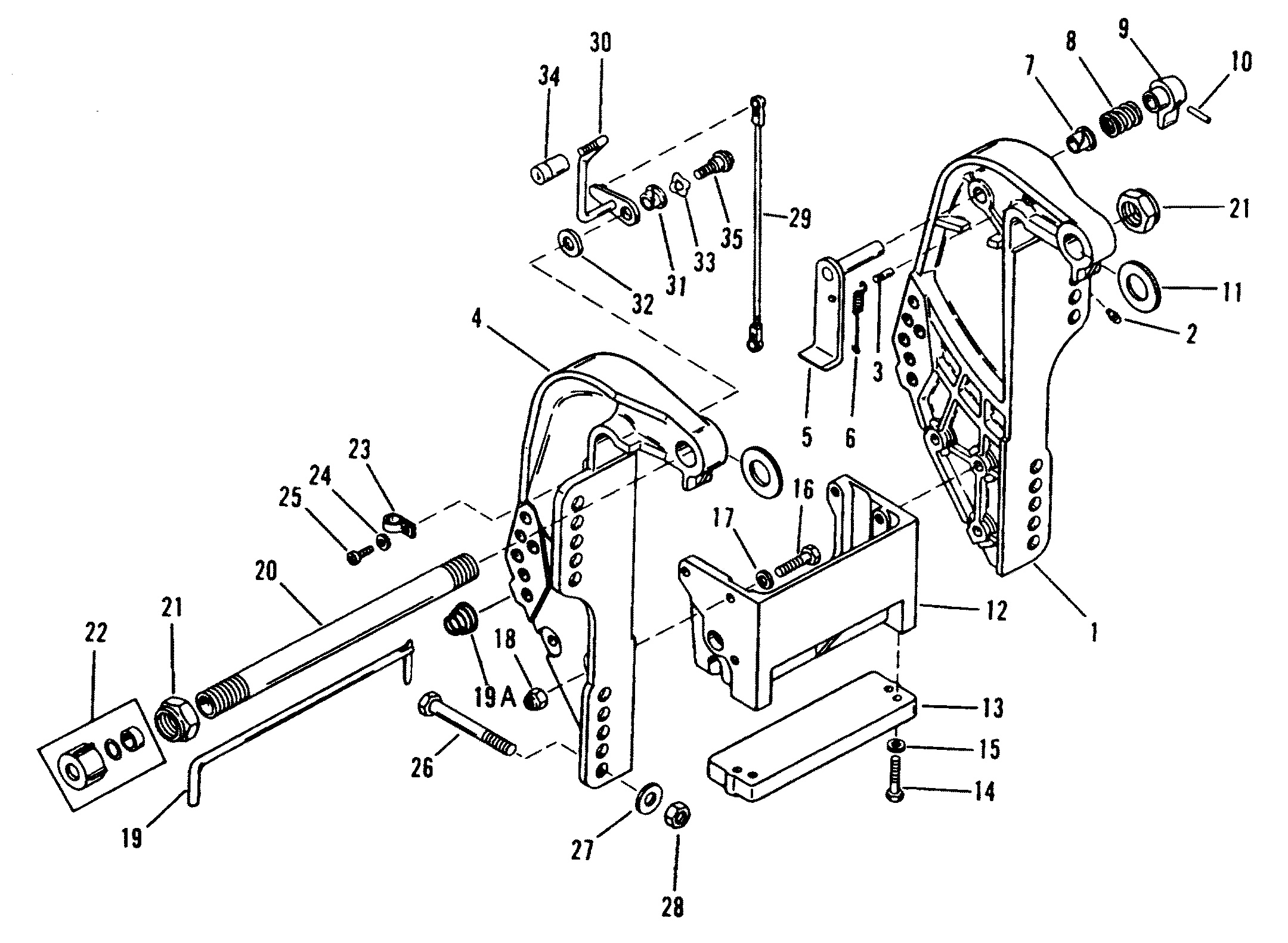 TRANSOM BRACKET (50 60)(S N 0D182000 AND UP)