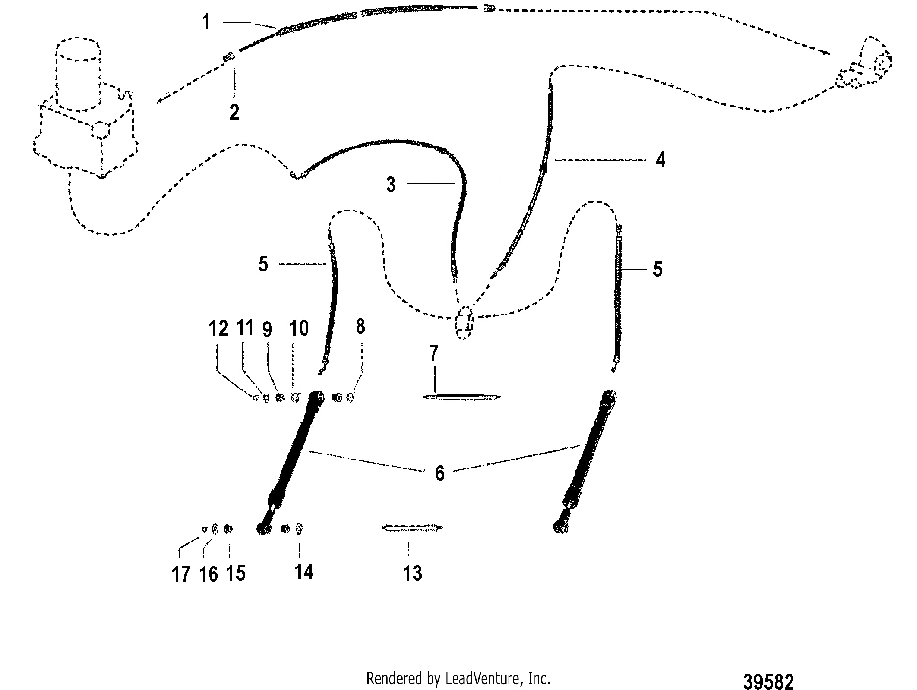 TRIM CYLINDERS AND HYDRAULIC HOSES(INTERNAL LINES)