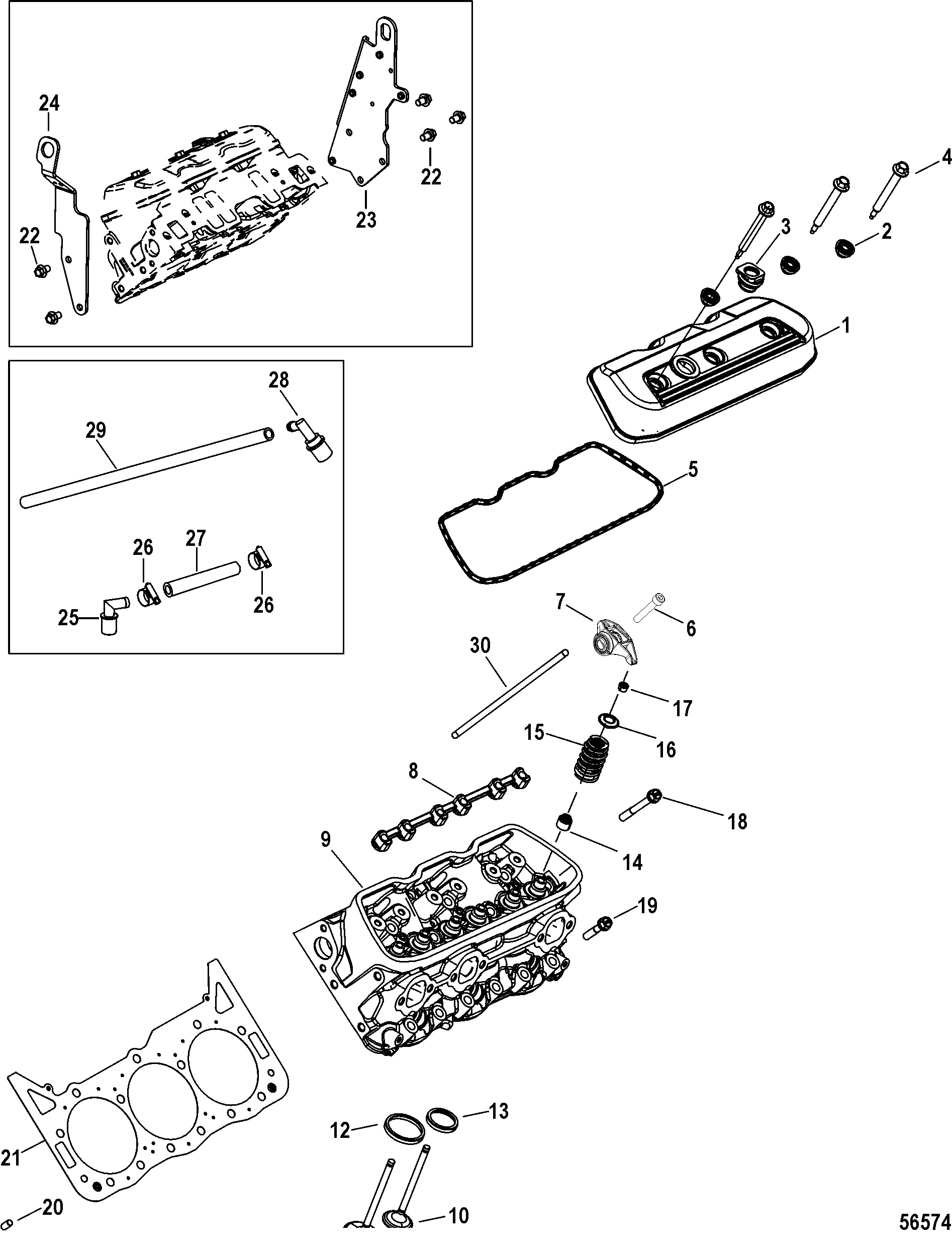 Cylinder Head and Rocker Cover