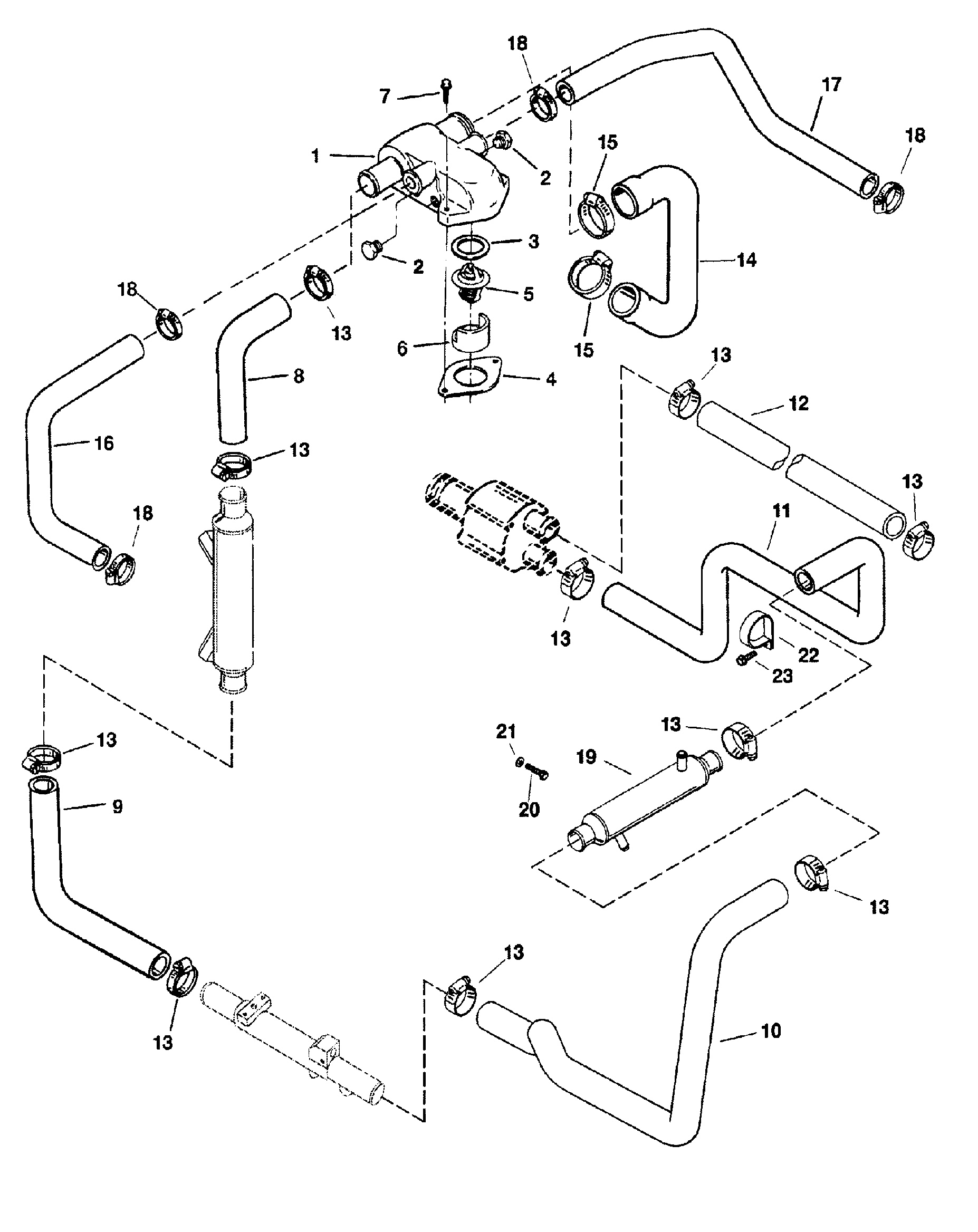 Thermostat Housing and Hoses