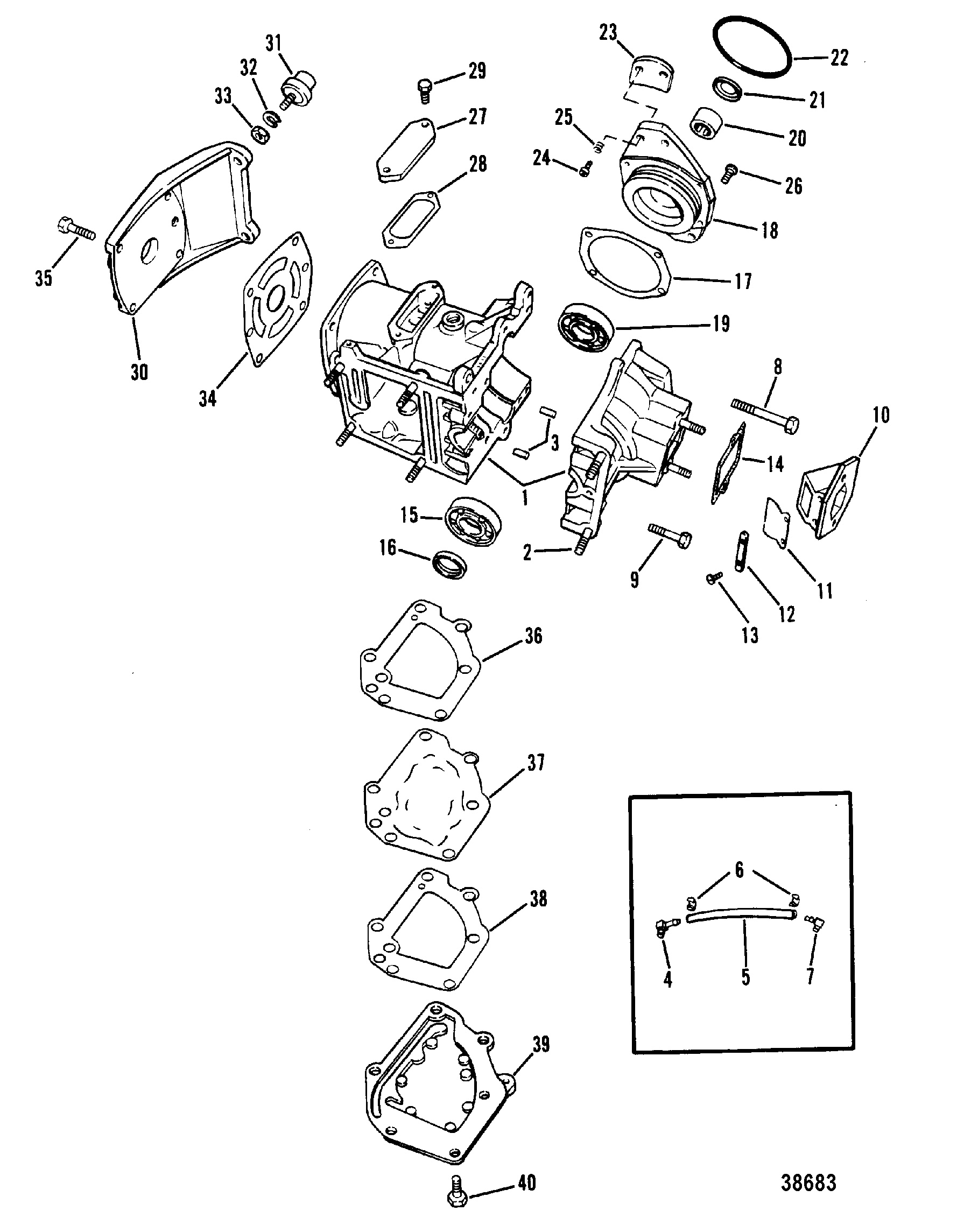 CYLINDER BLOCK AND CRANKCASE ASSEMBLY