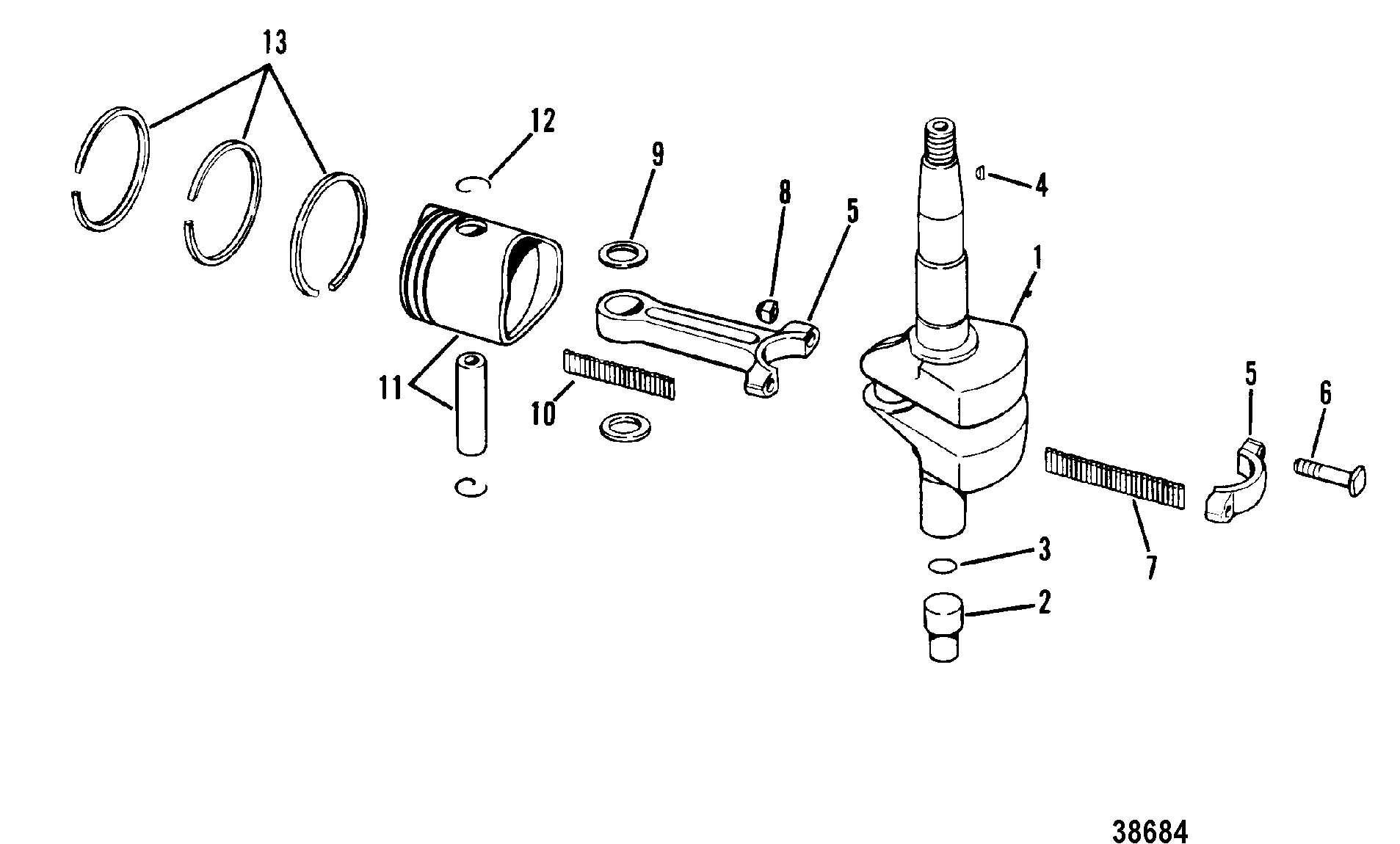 CRANKSHAFT, PISTON AND CONNECTING ROD