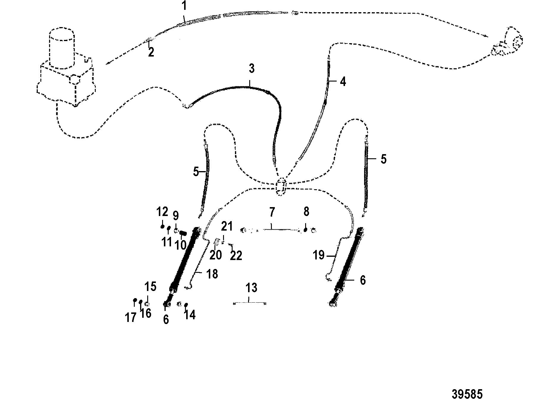 TRIM CYLINDERS AND HYDRAULIC HOSES(EXTERNAL LINE)