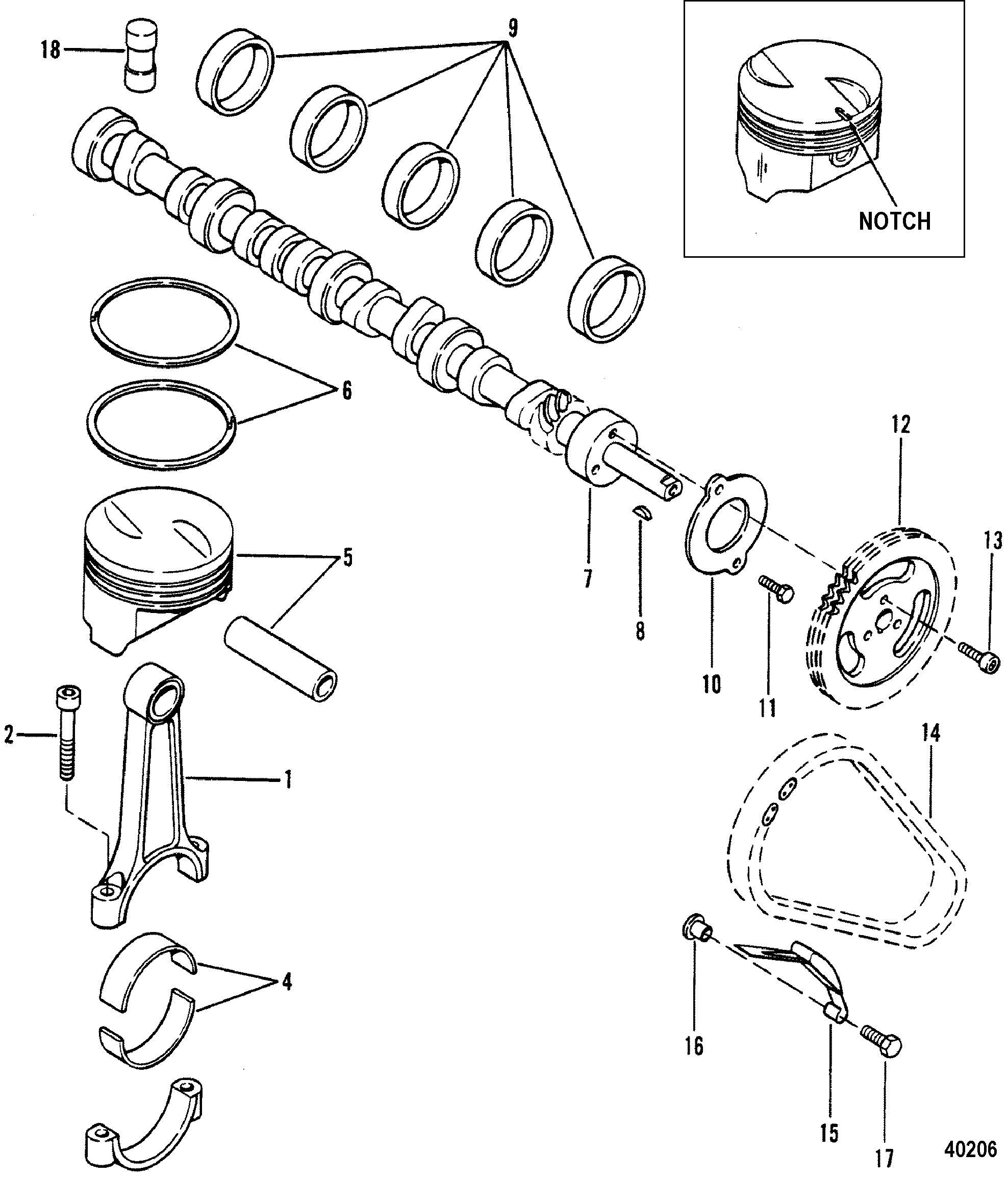 CAMSHAFT AND PISTON