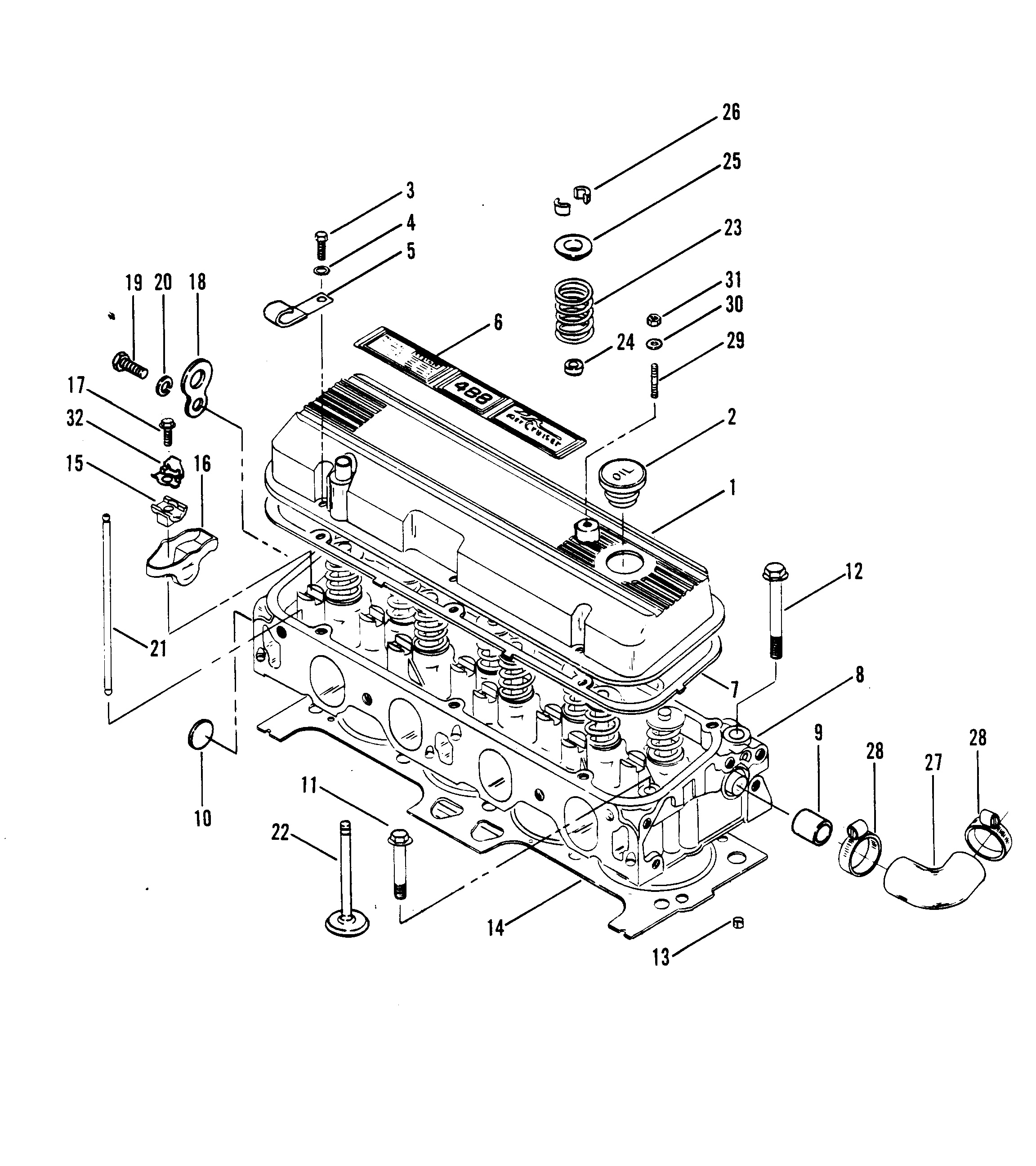 CYLINDER HEAD AND ROCKER COVER