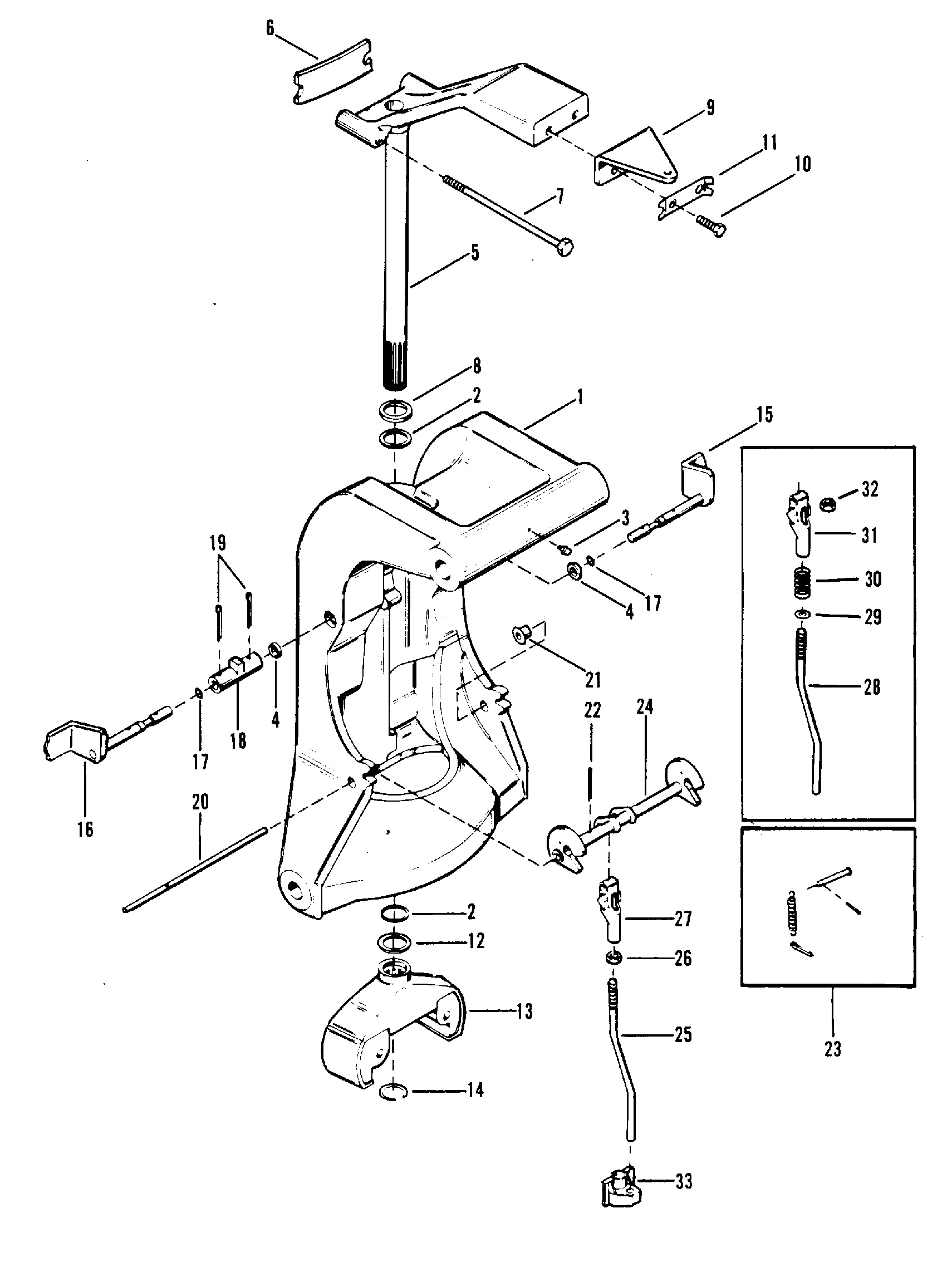 SWIVEL BRACKET AND REVERSE LOCK
