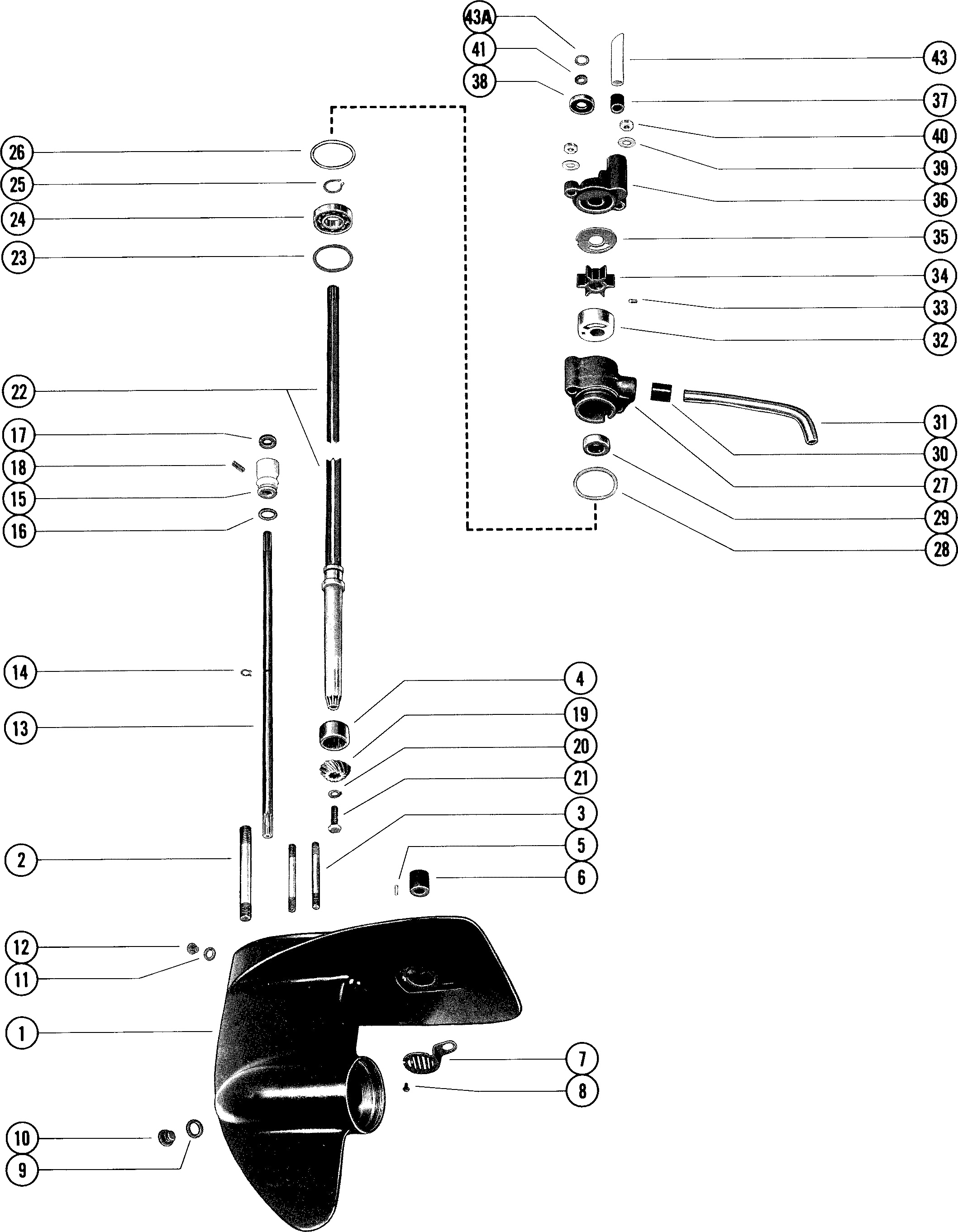 GEAR HOUSING ASSEMBLY, COMPLETE (PAGE 1)