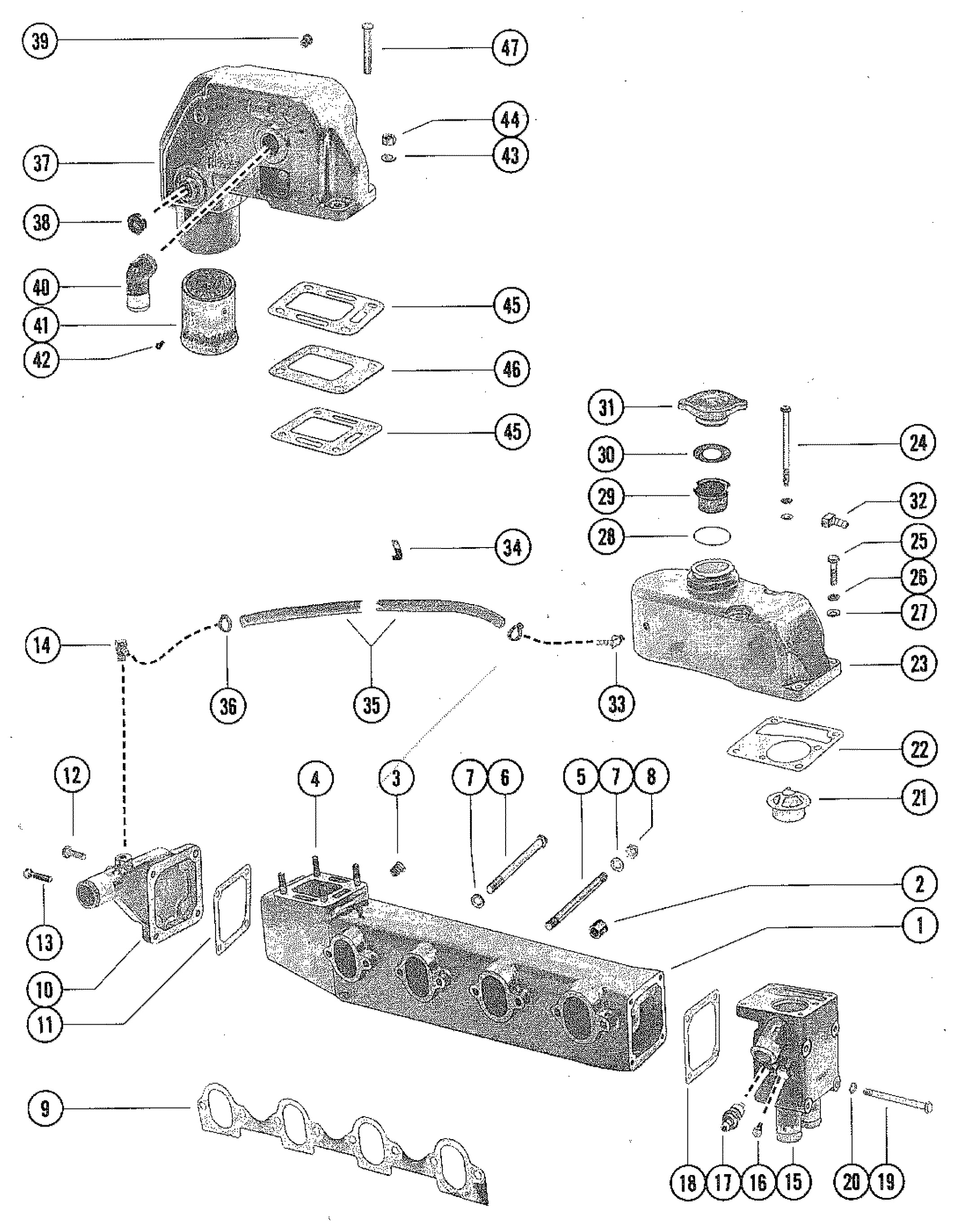 EXHAUST MANIFOLD ASSEMBLY AND EXHAUST ELBOW ASSEMBLY