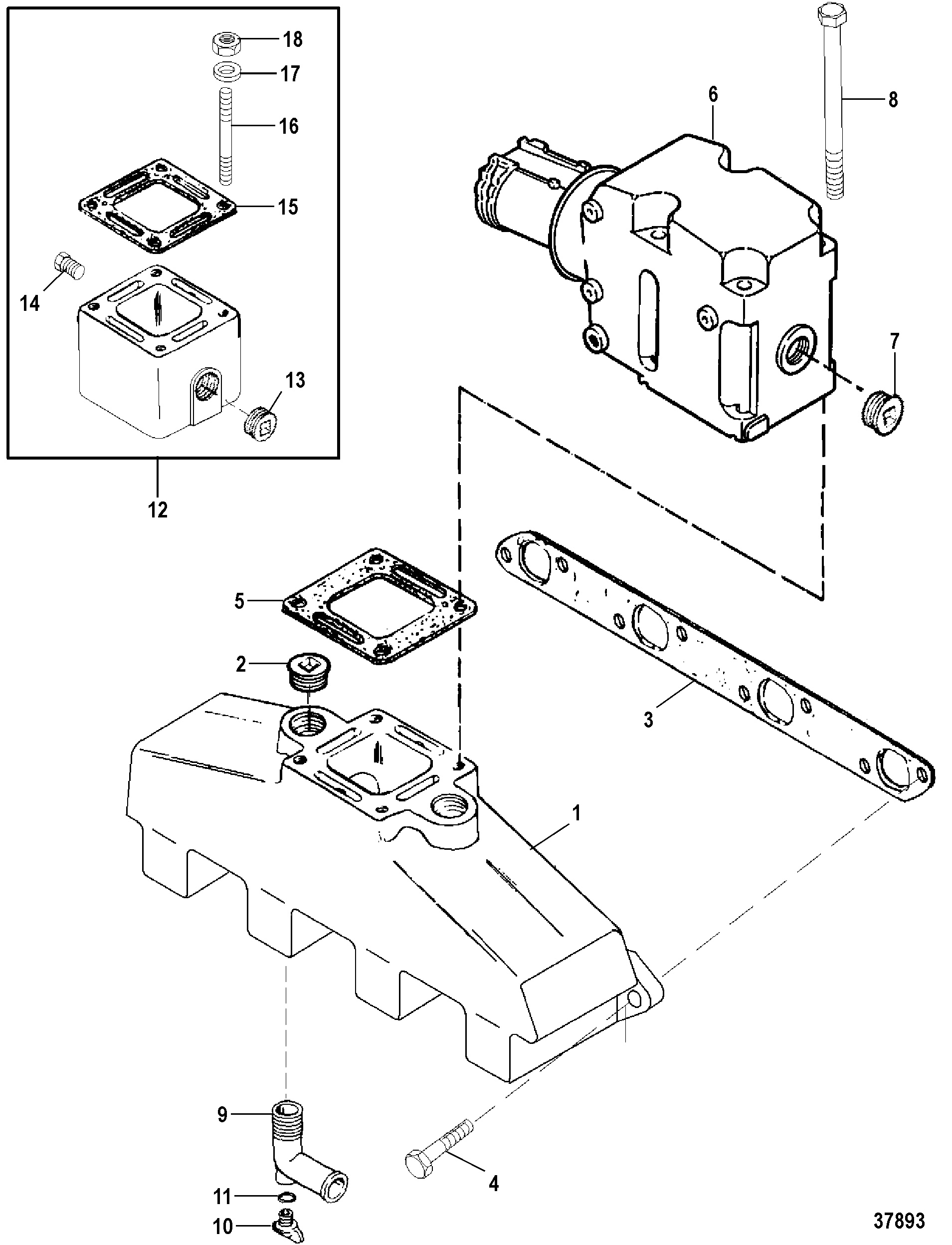 EXHAUST MANIFOLD AND EXHAUST ELBOW(7.4L BRAVO)