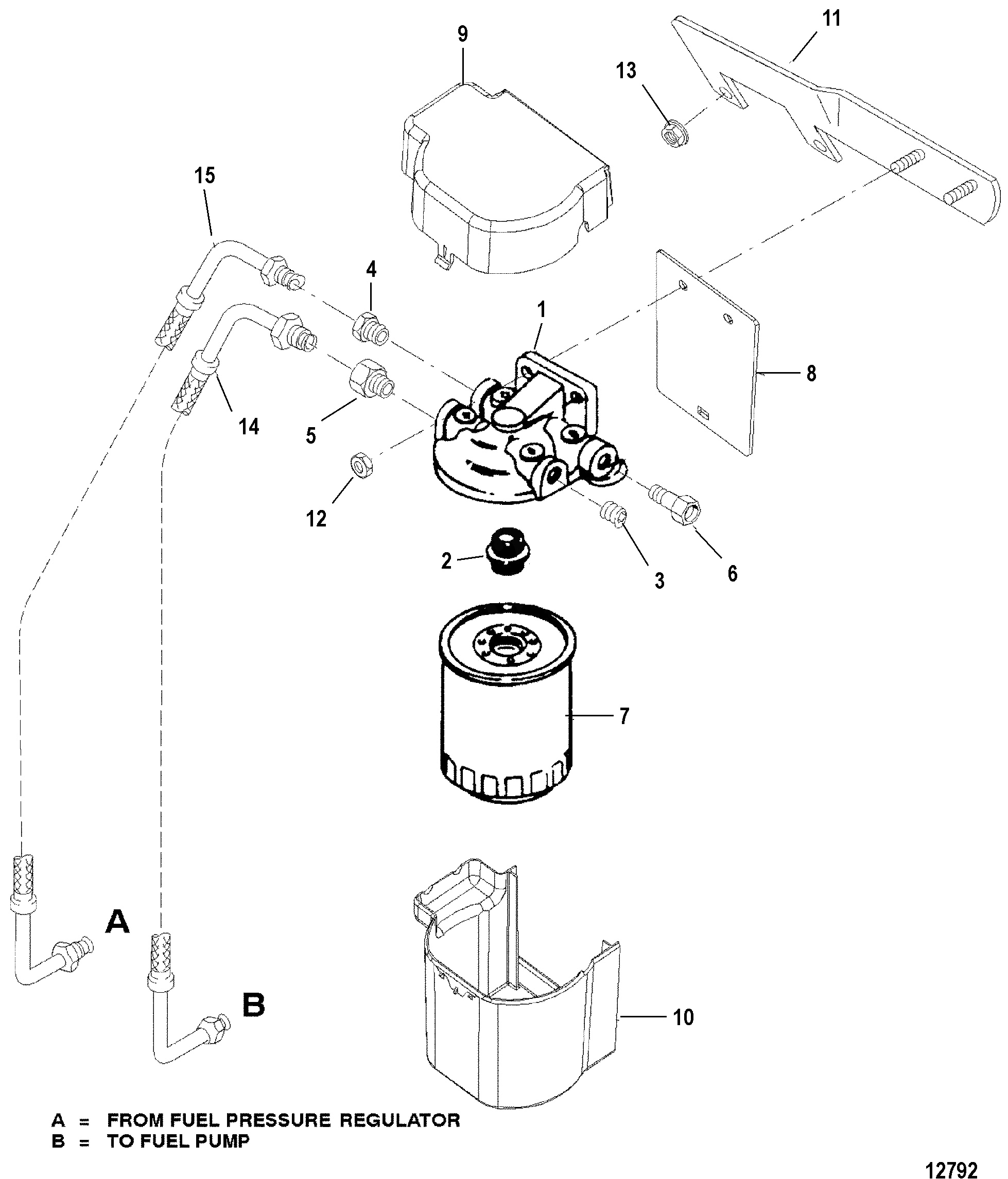 FUEL FILTER(FUEL COOLED SYSTEM) S N 0K147350 & UP