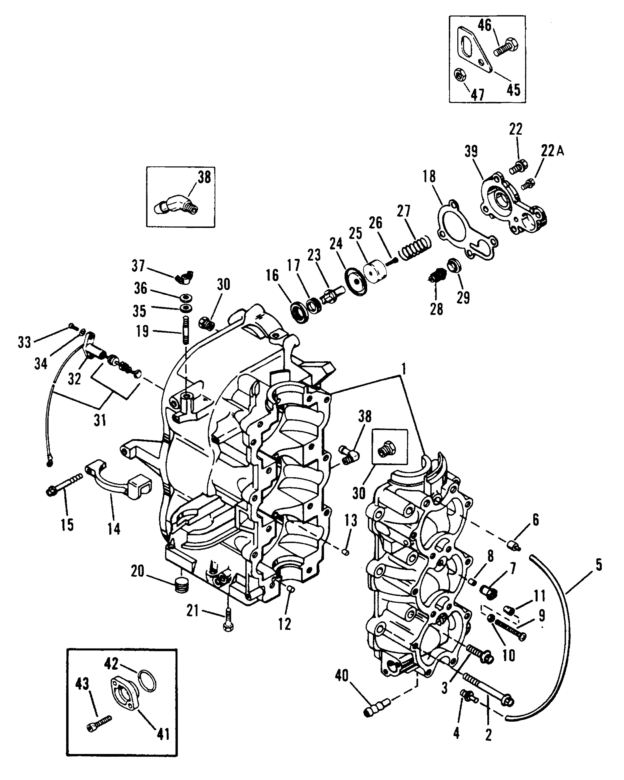 CYLINDER BLOCK AND CRANKCASE