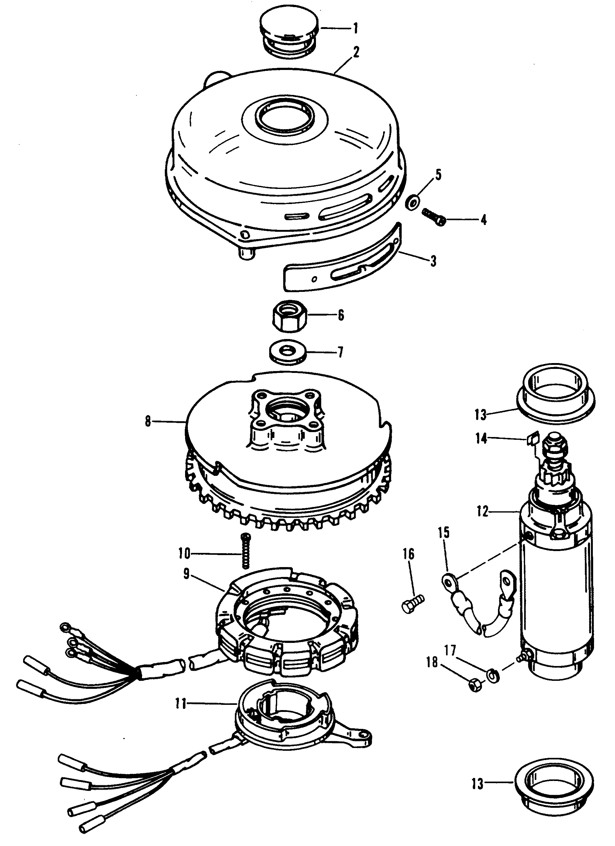 FLYWHEEL AND STARTER MOTOR (50 60)