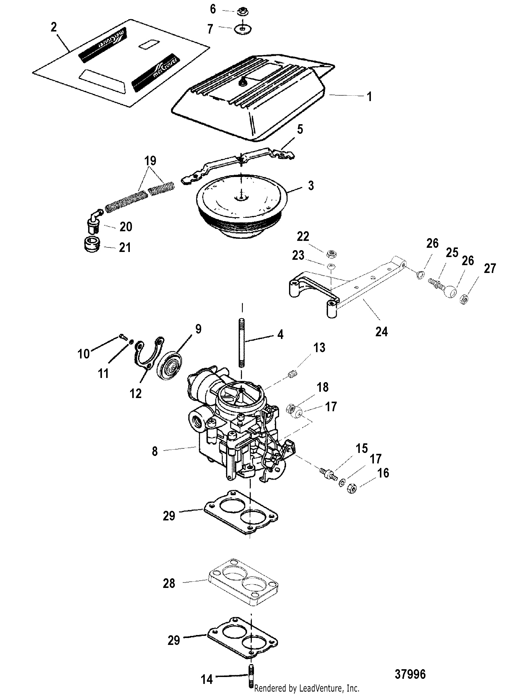 CARBURETOR AND THROTTLE LINKAGE(2 BARREL)