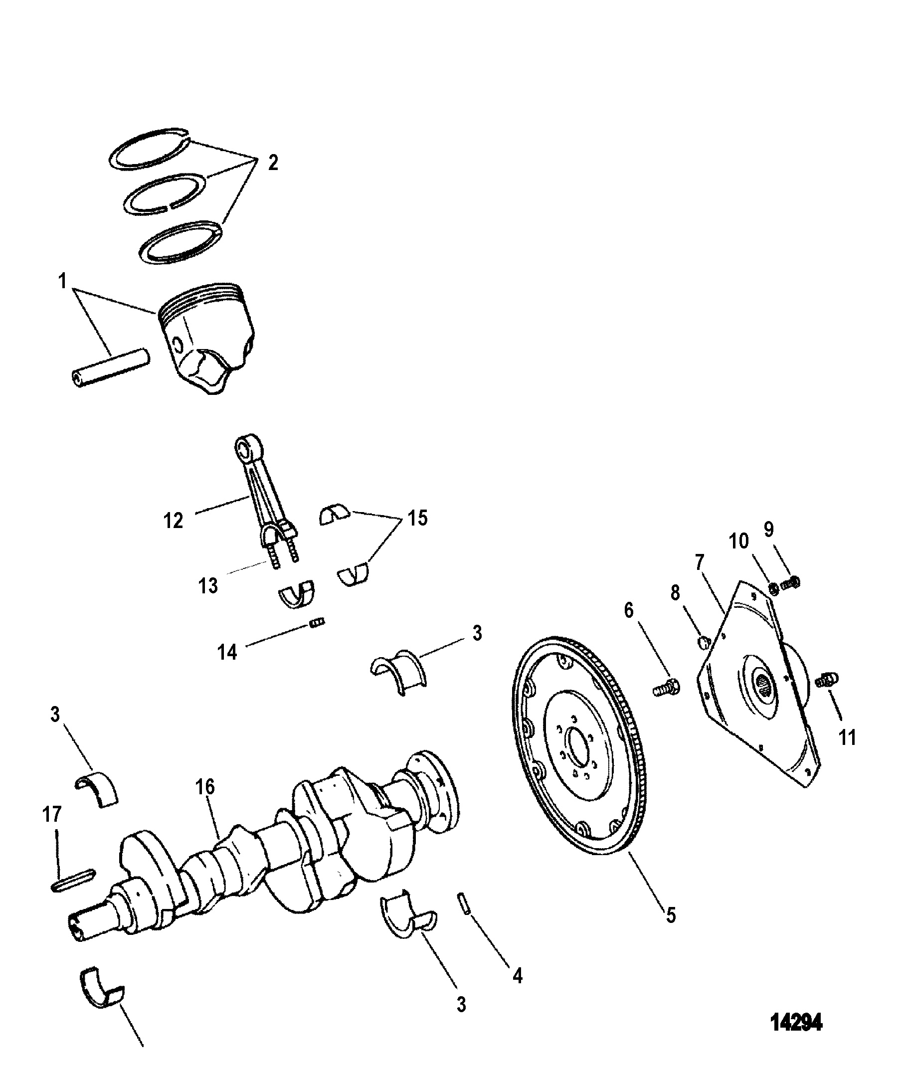 CRANKSHAFT AND PISTONS