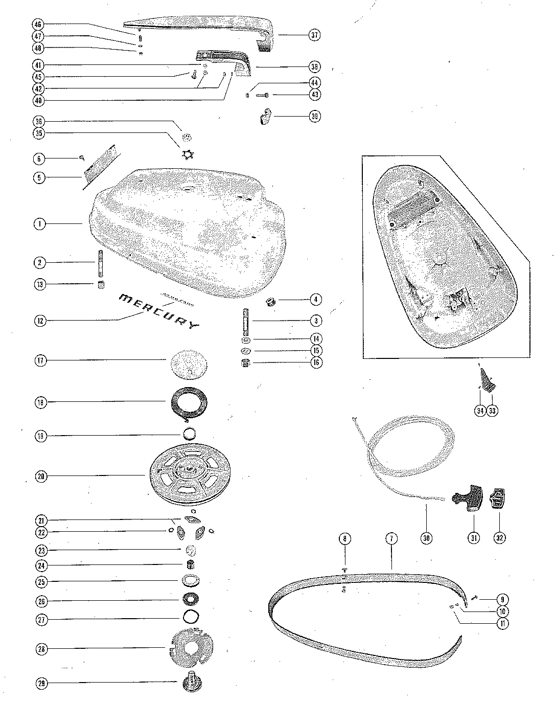 TOP COWL AND STARTER ASSEMBLY